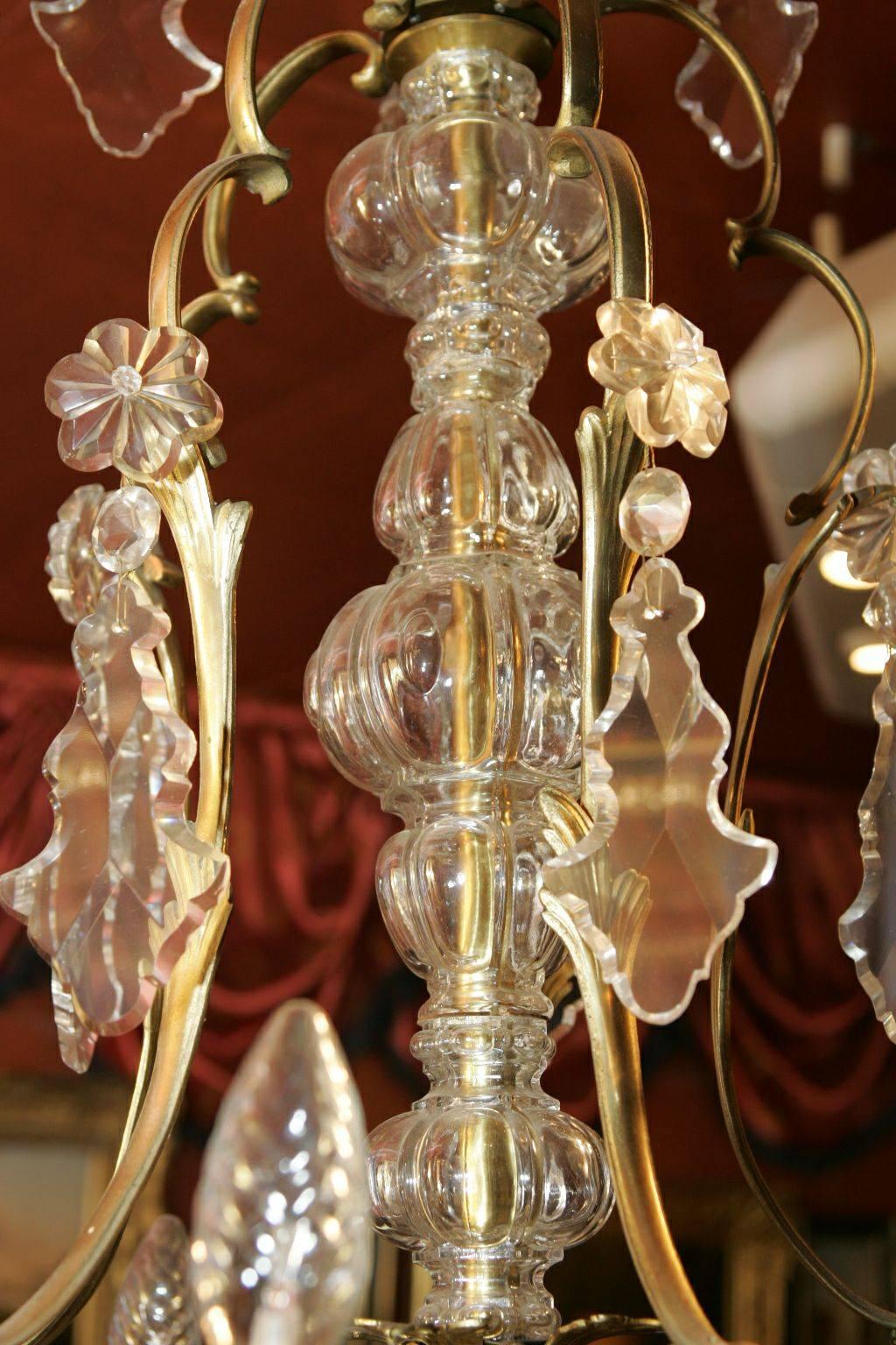 Brass 19th Century Louis XV Style French Chandelier For Sale