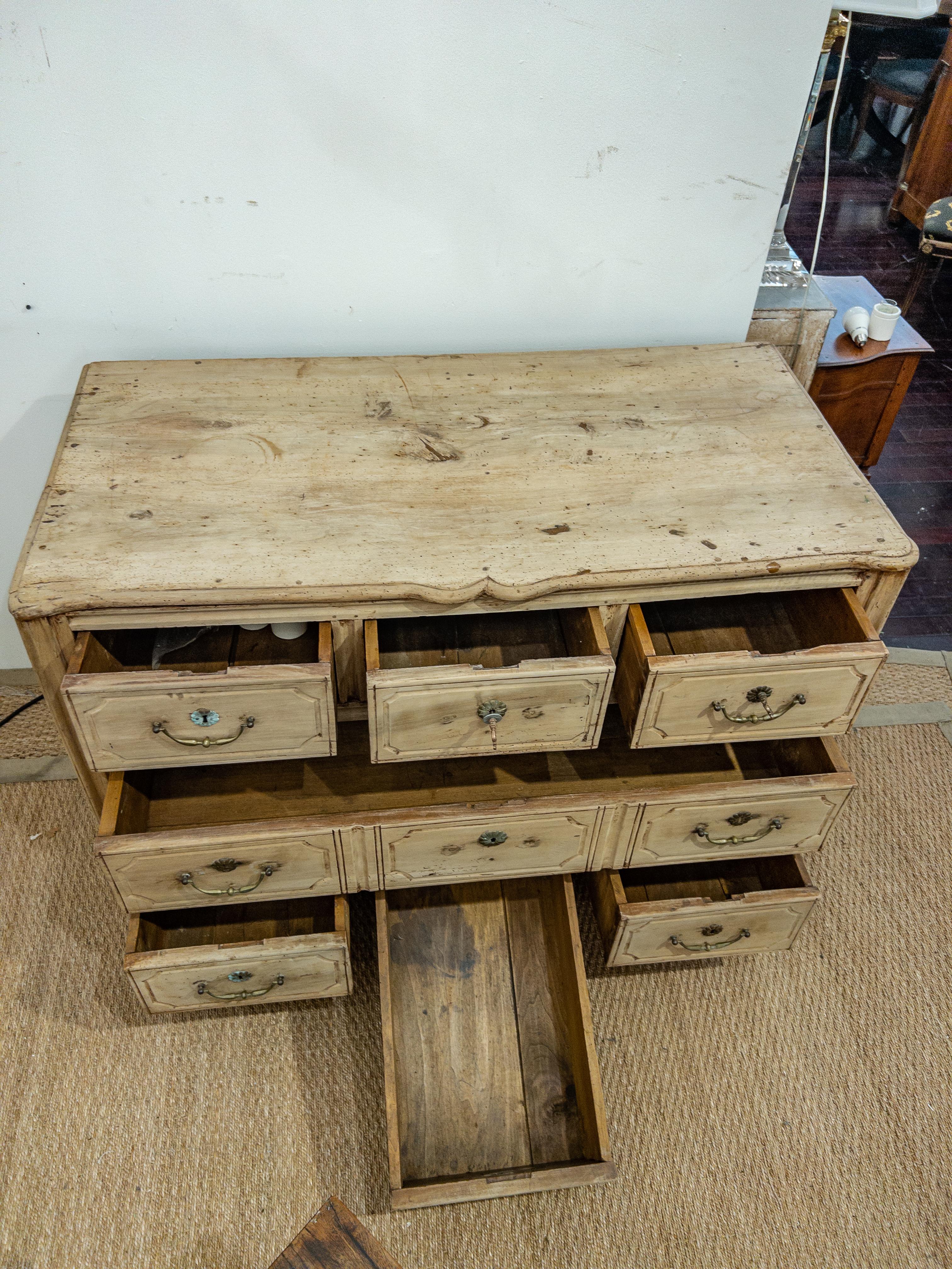 19th Century Louis XV Style French Commode of Lightened Walnut 15