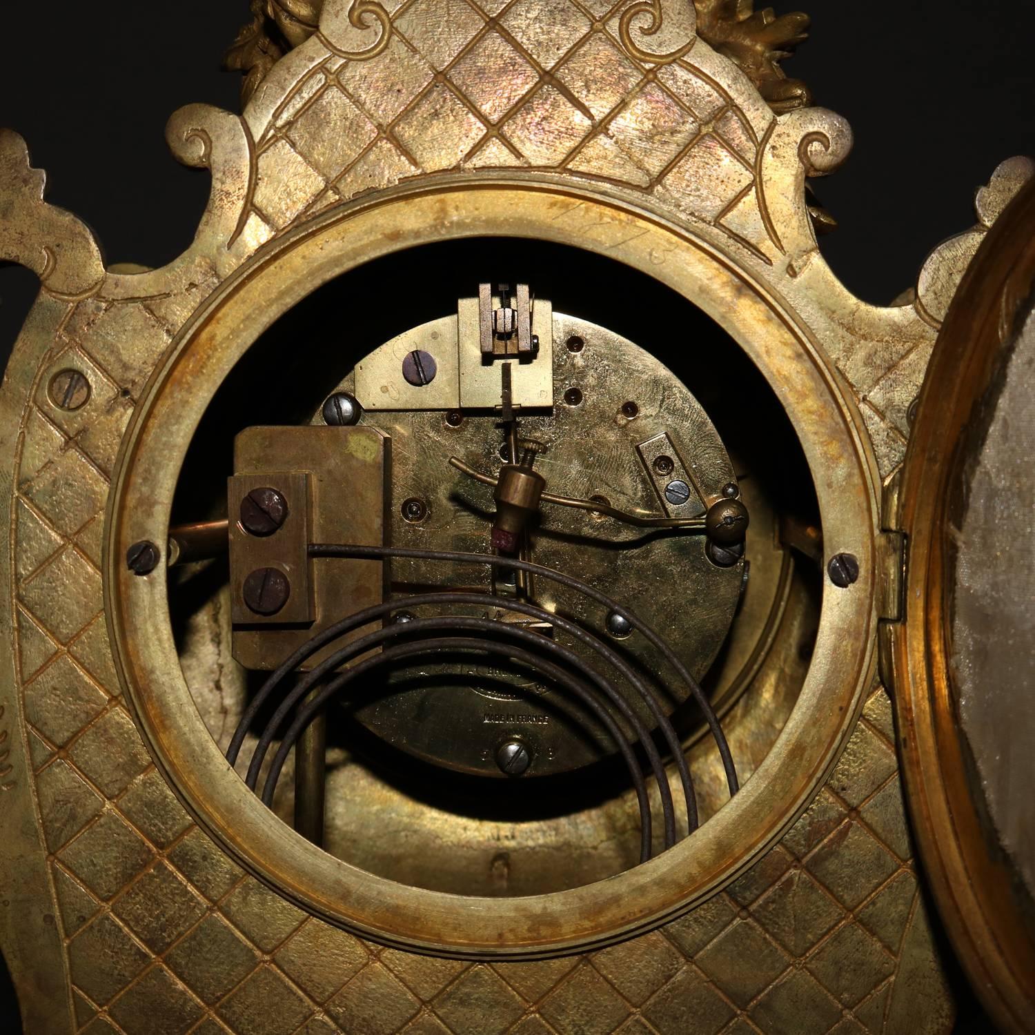 19th Century Louis XV Style French Etienne Maxant Brevete Mantel Clock 3