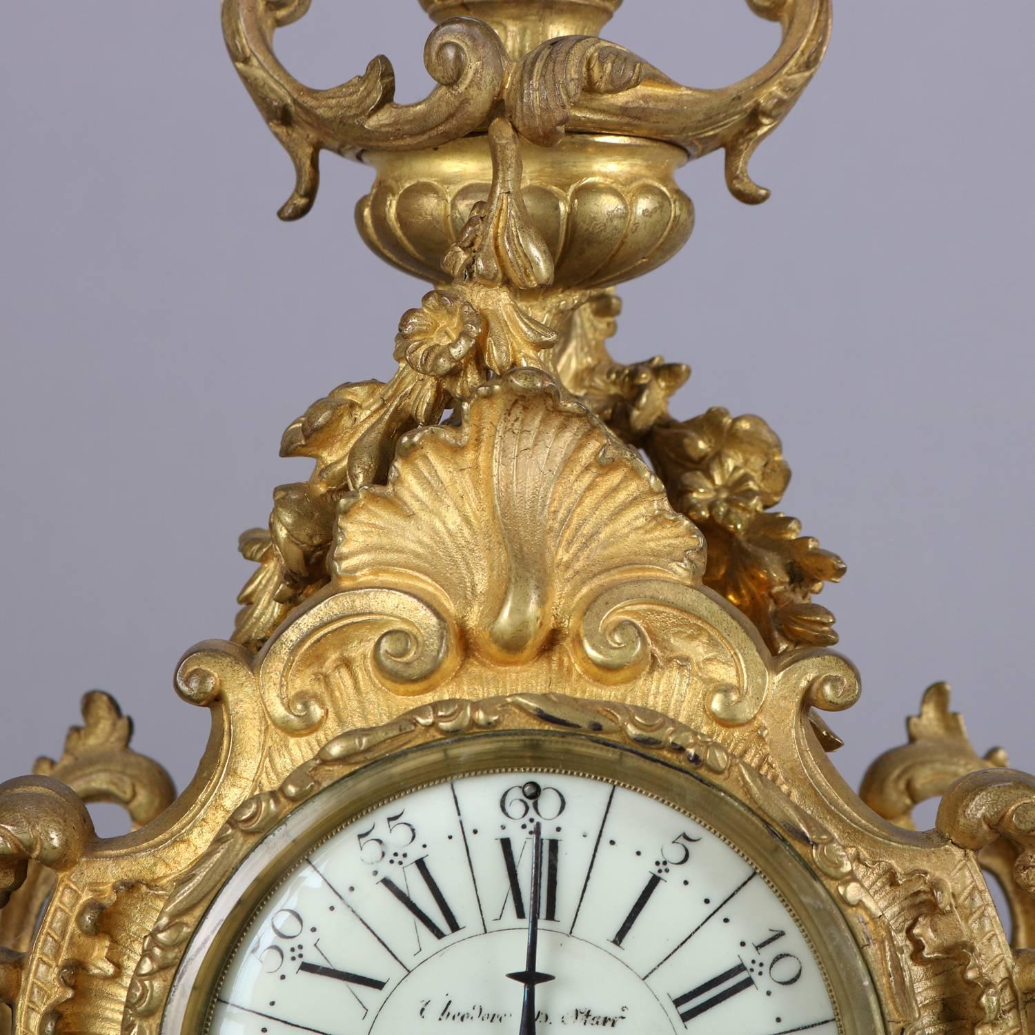19th Century Louis XV Style French Etienne Maxant Brevete Mantel Clock 8