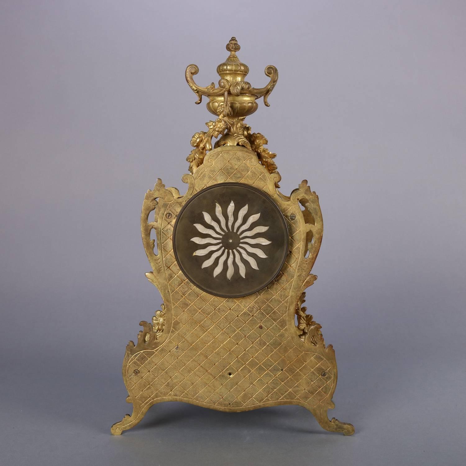 Bronze 19th Century Louis XV Style French Etienne Maxant Brevete Mantel Clock