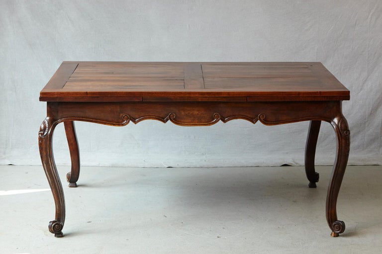 19th Century Louis XV Style French Fruitwood Dining Table With Extensions