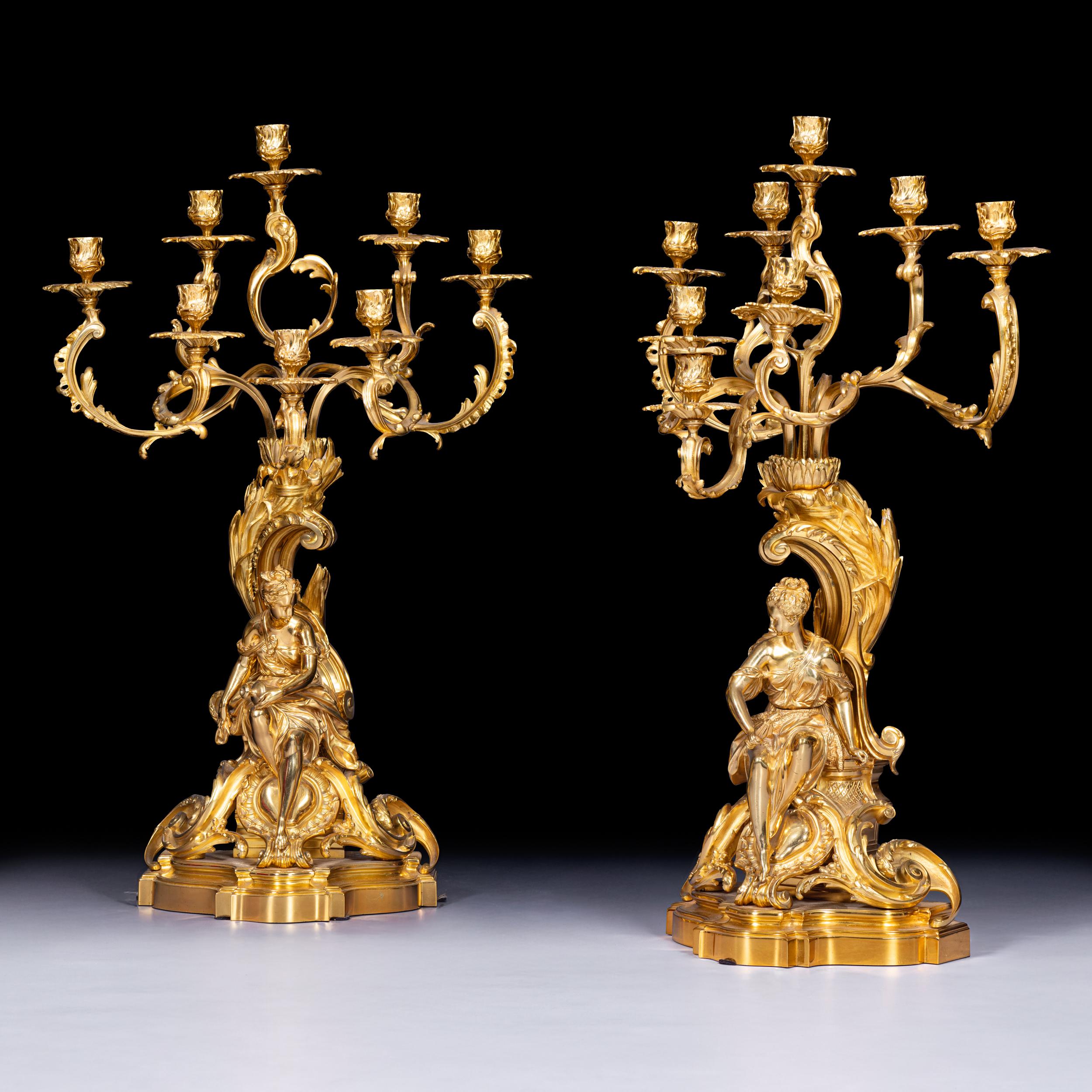 Francese Orologio in bronzo dorato del XIX secolo in stile Luigi XV di Ch. Drieu, Parigi in vendita