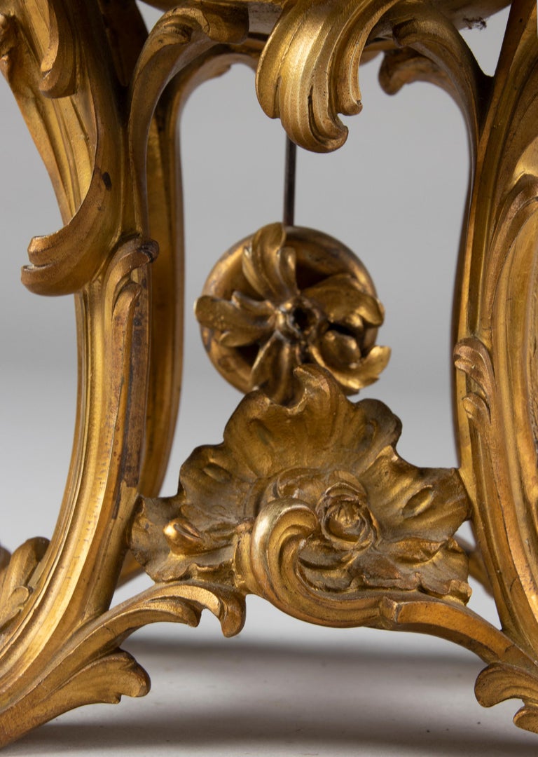 19th Century Louis XV Style Gilt Bronze Pendule Clock For Sale 13