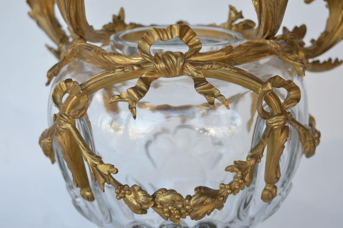 19th Century Louis XV Style Glass and Gild Ormolu Candelabra by Henri Vian For Sale 8