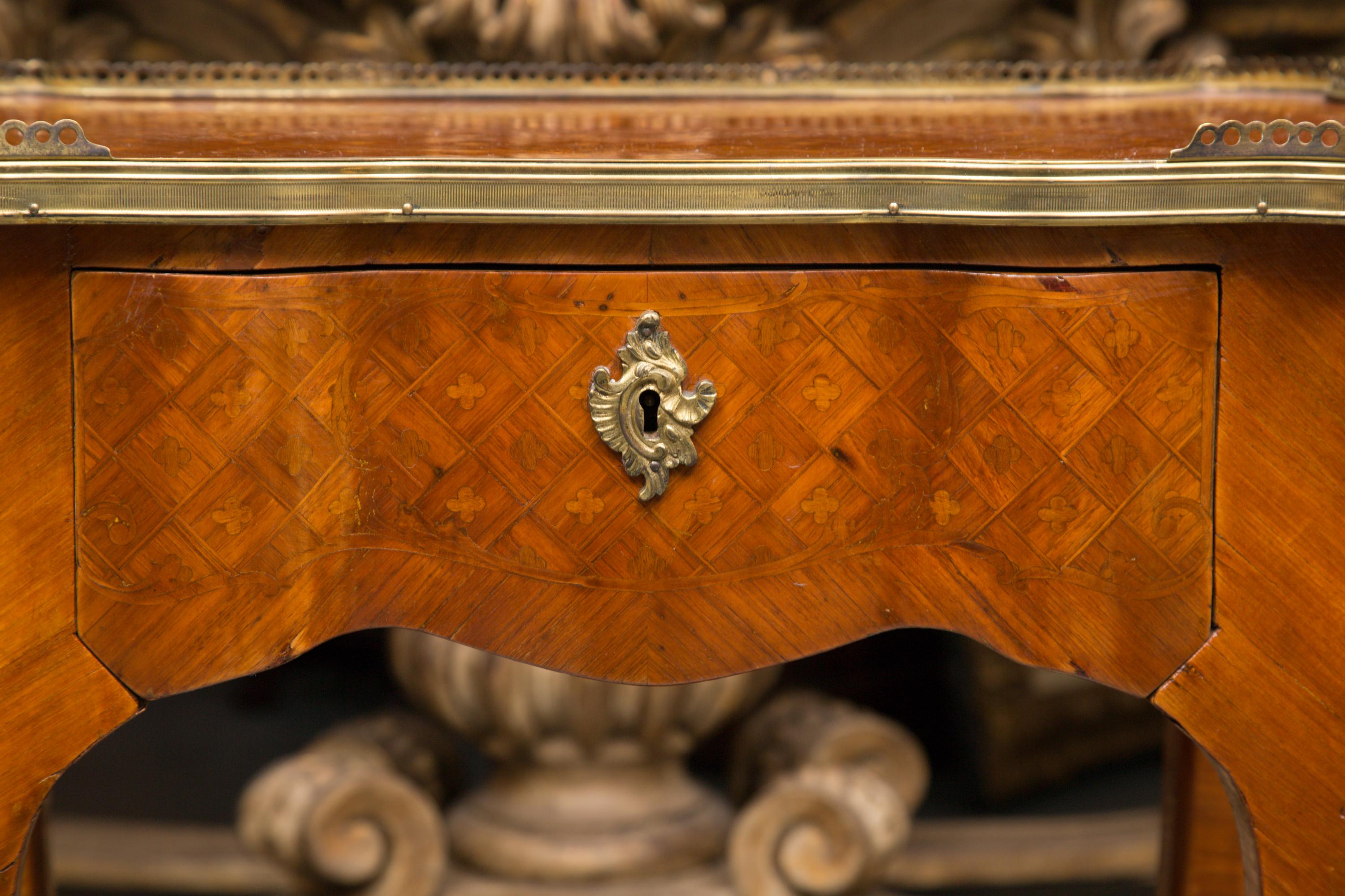 19th Century Louis XV Style Inlaid Side Table 4