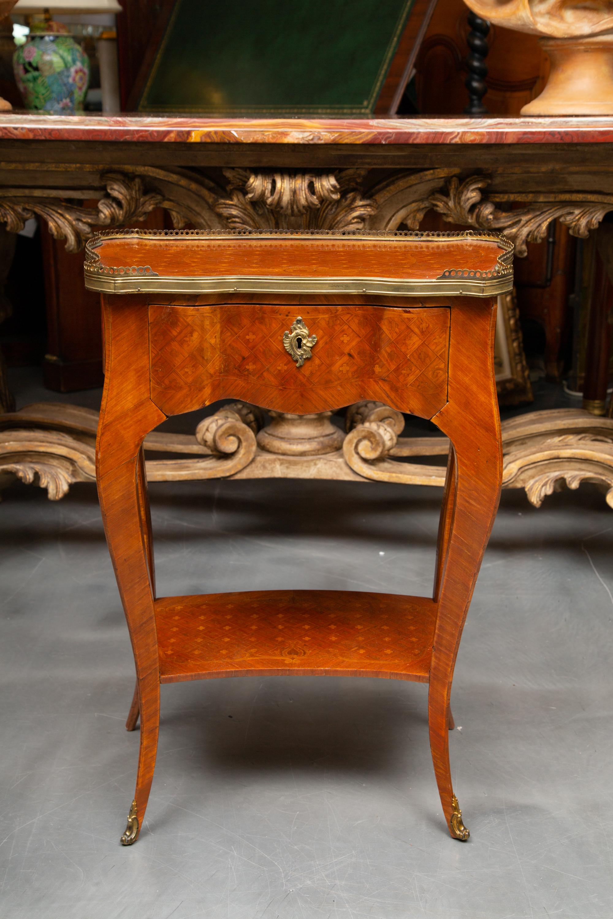 19th Century Louis XV Style Inlaid Side Table 5