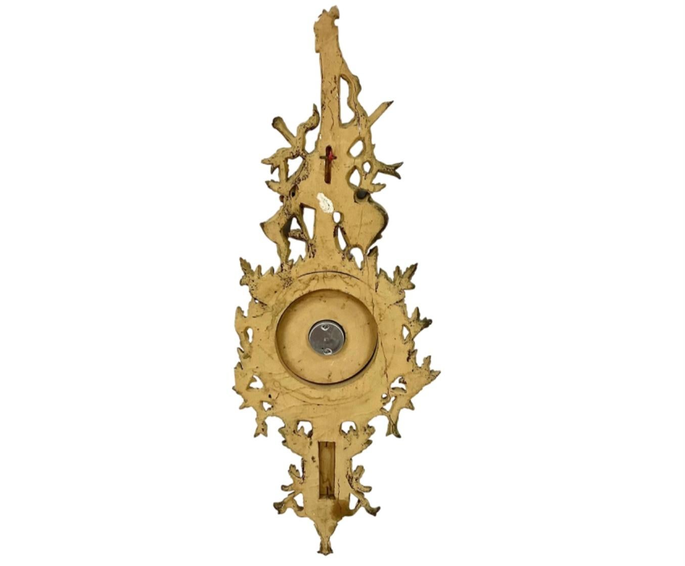 Italienisches Giltholz-Barometer im Stil Ludwigs XV. des 19. (20. Jahrhundert) im Angebot