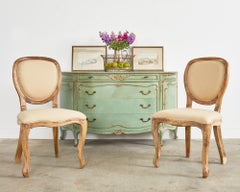 19th Century Louis XV Style Lacquered Bow Front Demilune Sideboard
