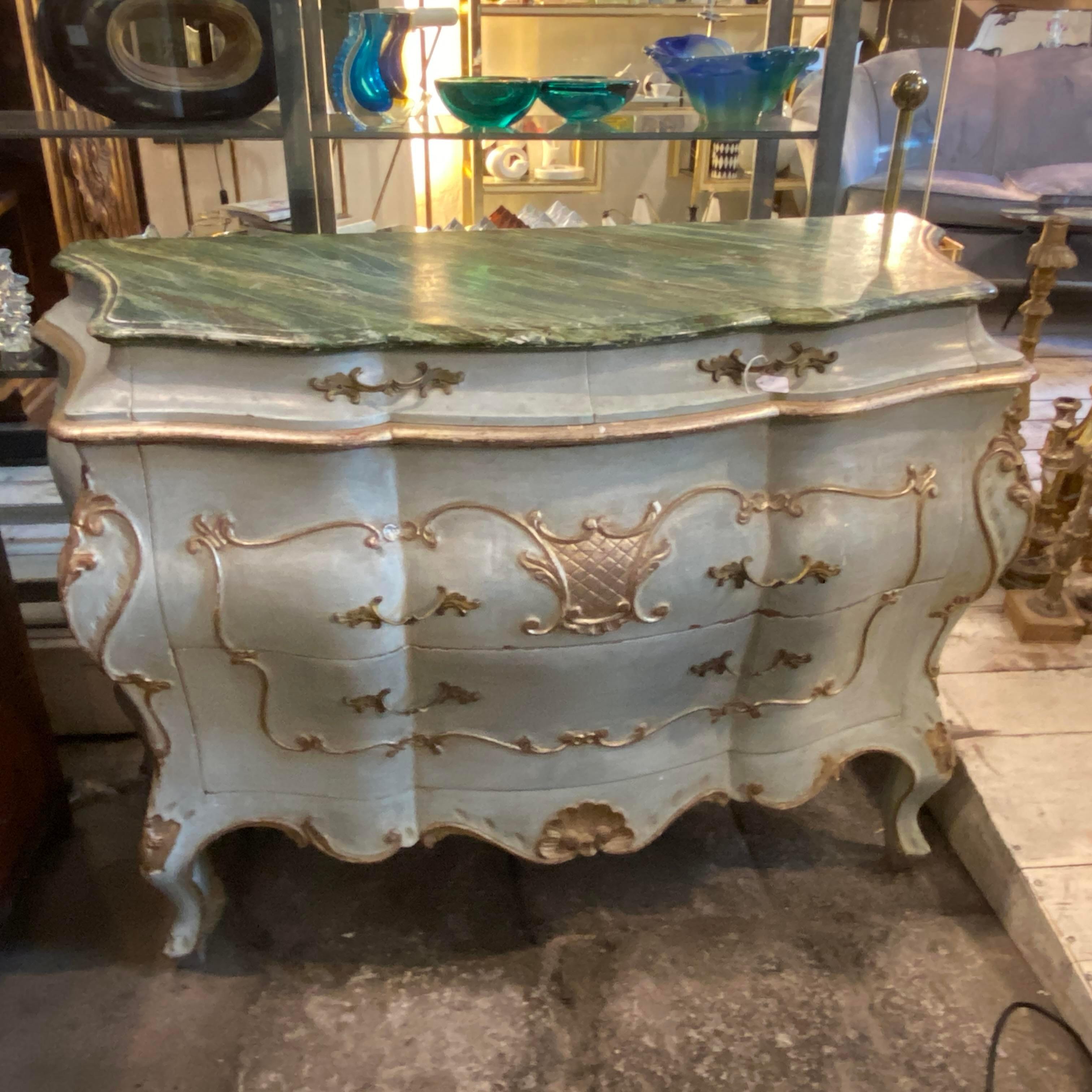 19th Century Louis XV Style Lacquered Venetian Commode For Sale 9
