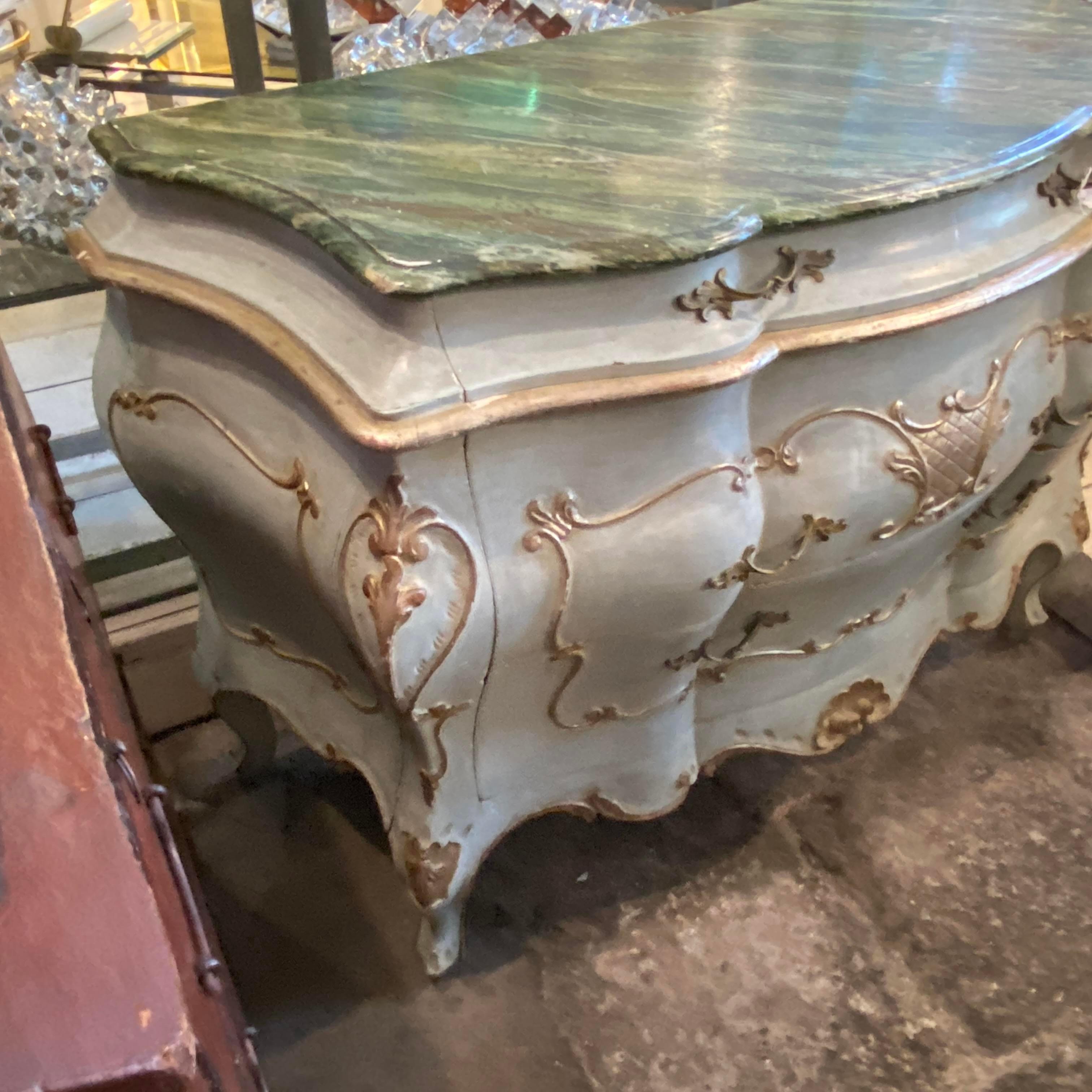 Italian 19th Century Louis XV Style Lacquered Venetian Commode For Sale