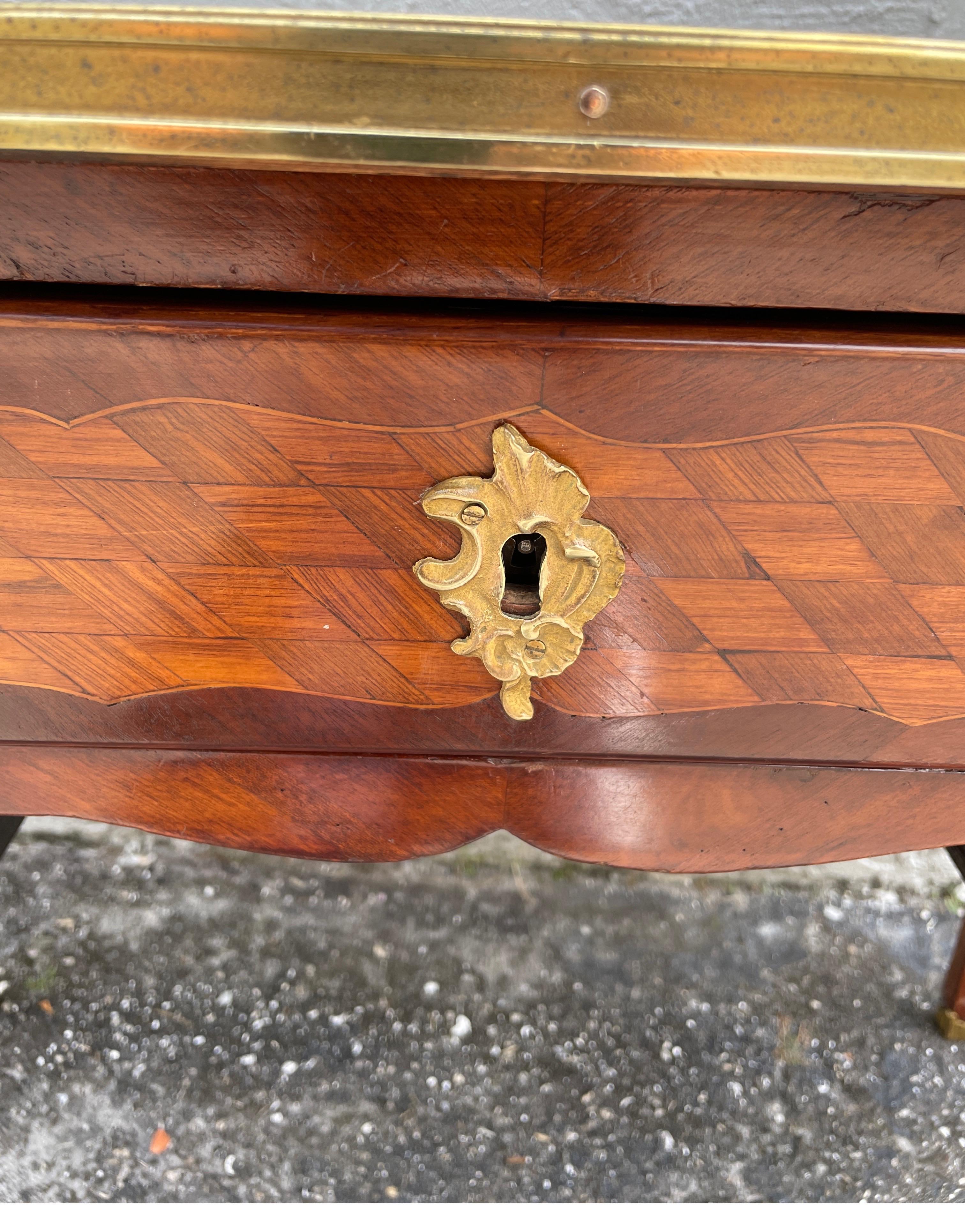 19th Century Louis XV Style Ladies French Marquetry Desk For Sale 10