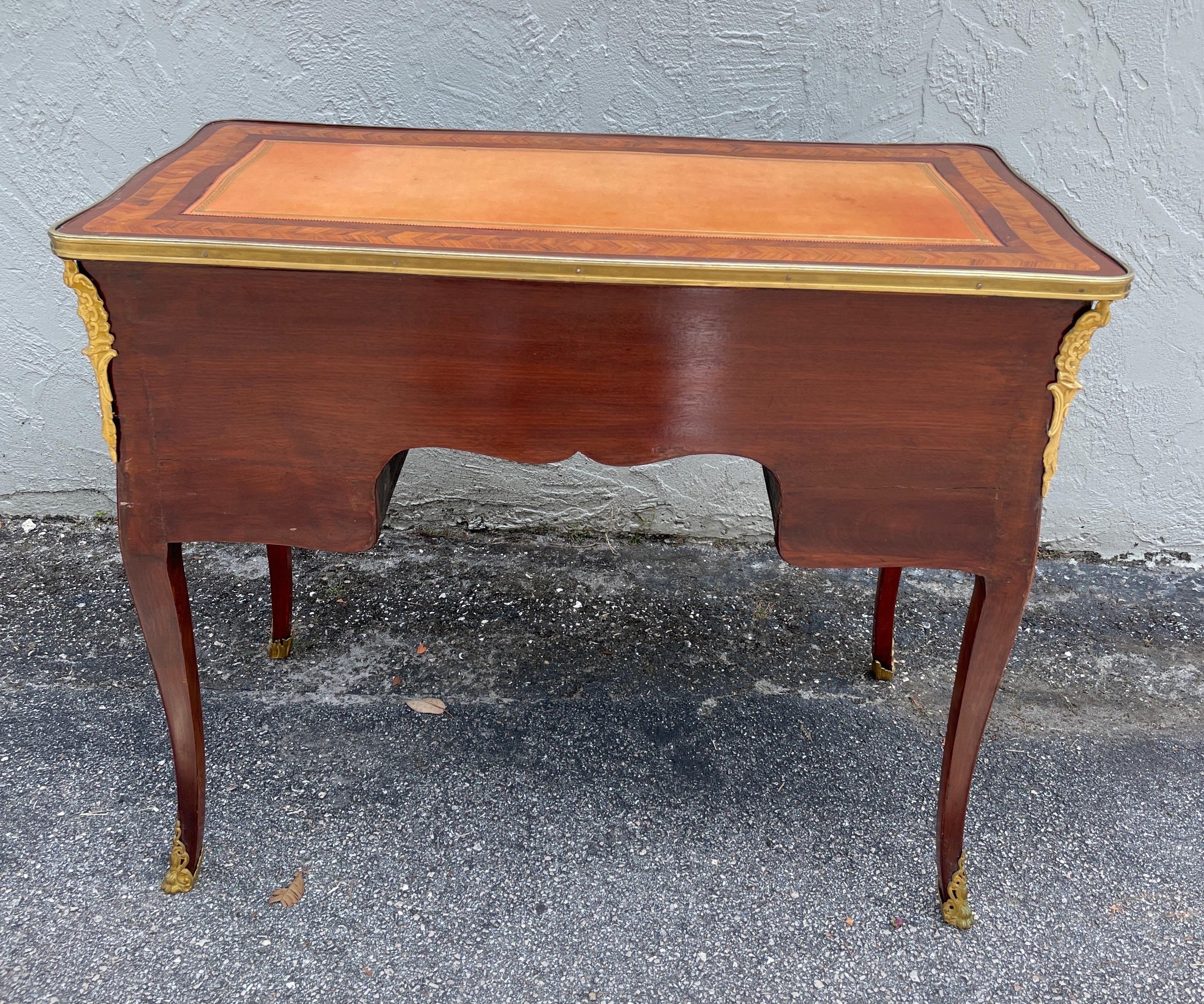 19th Century Louis XV Style Ladies French Marquetry Desk For Sale 16