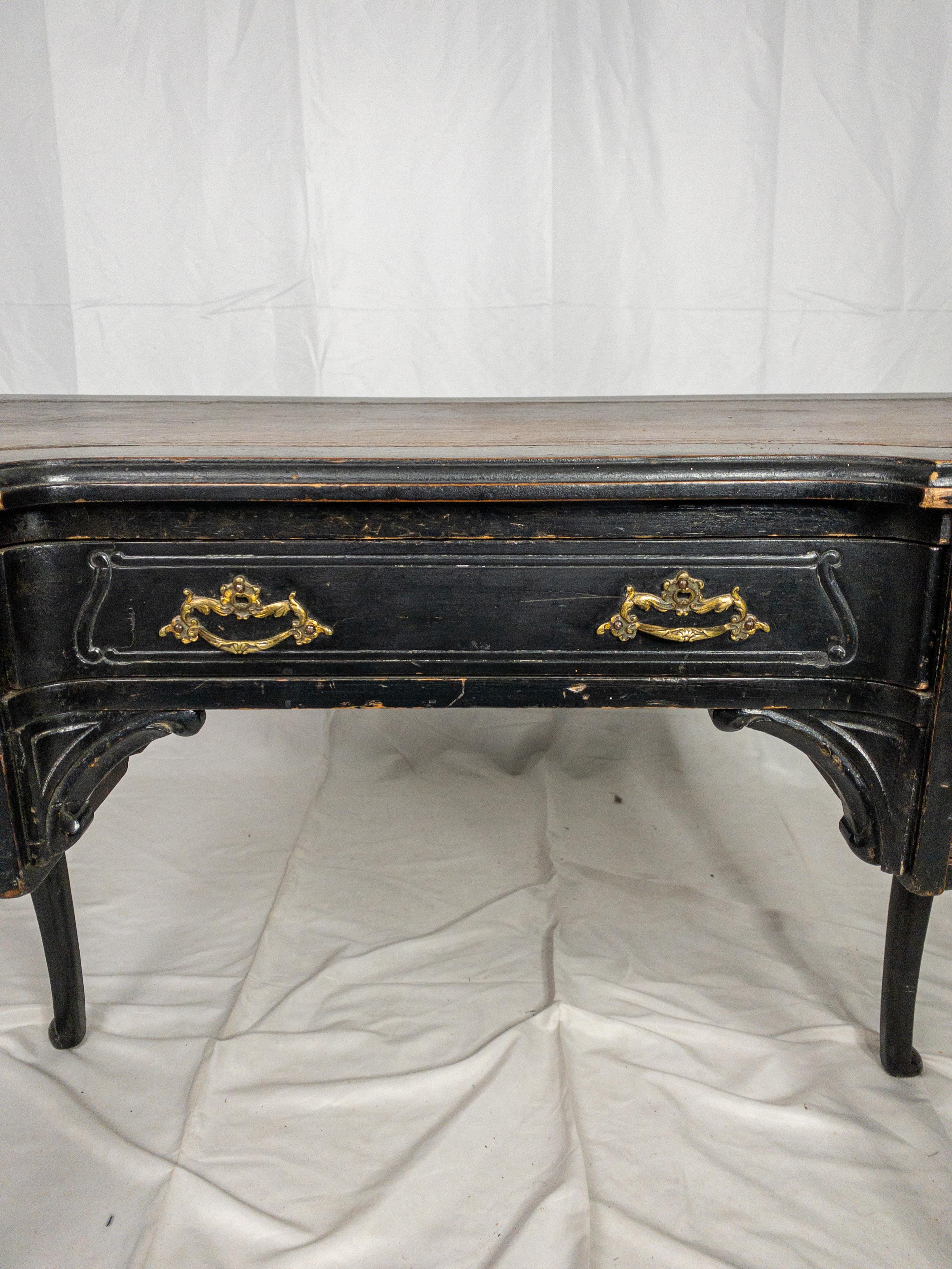 19th Century Louis XV Style Leather Top French Desk For Sale 5