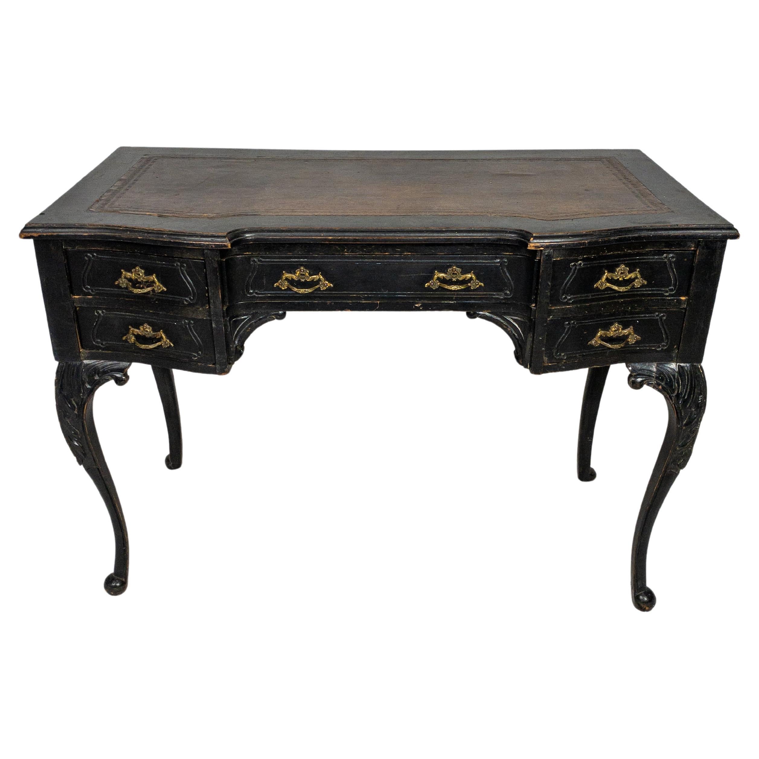 19th Century Louis XV Style Leather Top French Desk For Sale