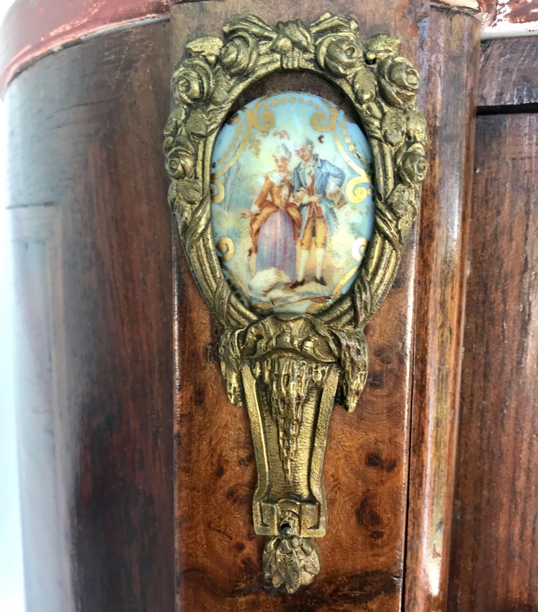 19th Century Louis XV Style Marquetry Ormolu Side Table / Nightstand 1