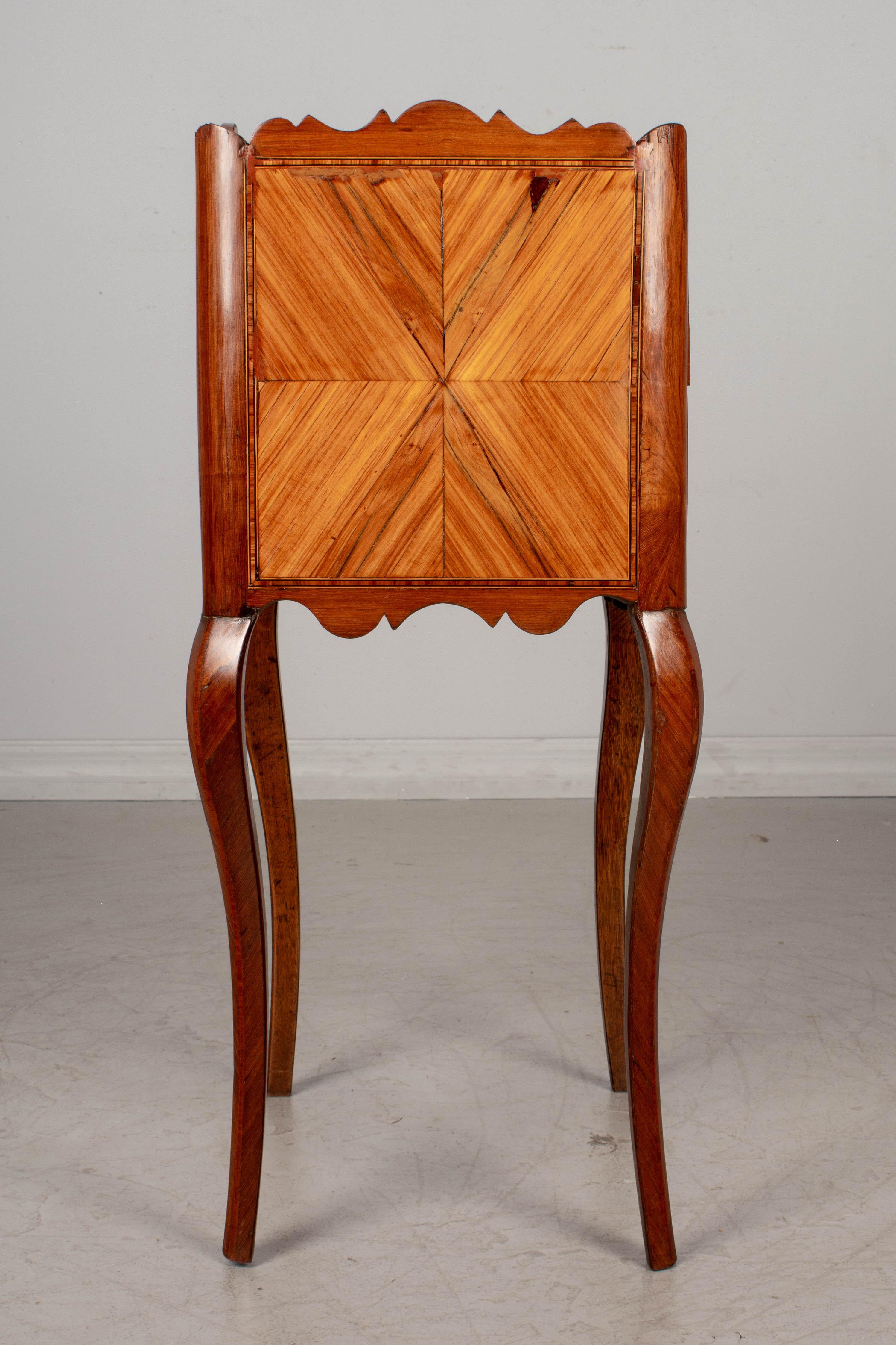 Bronze 19th Century Louis XV Style Marquetry Side Table For Sale