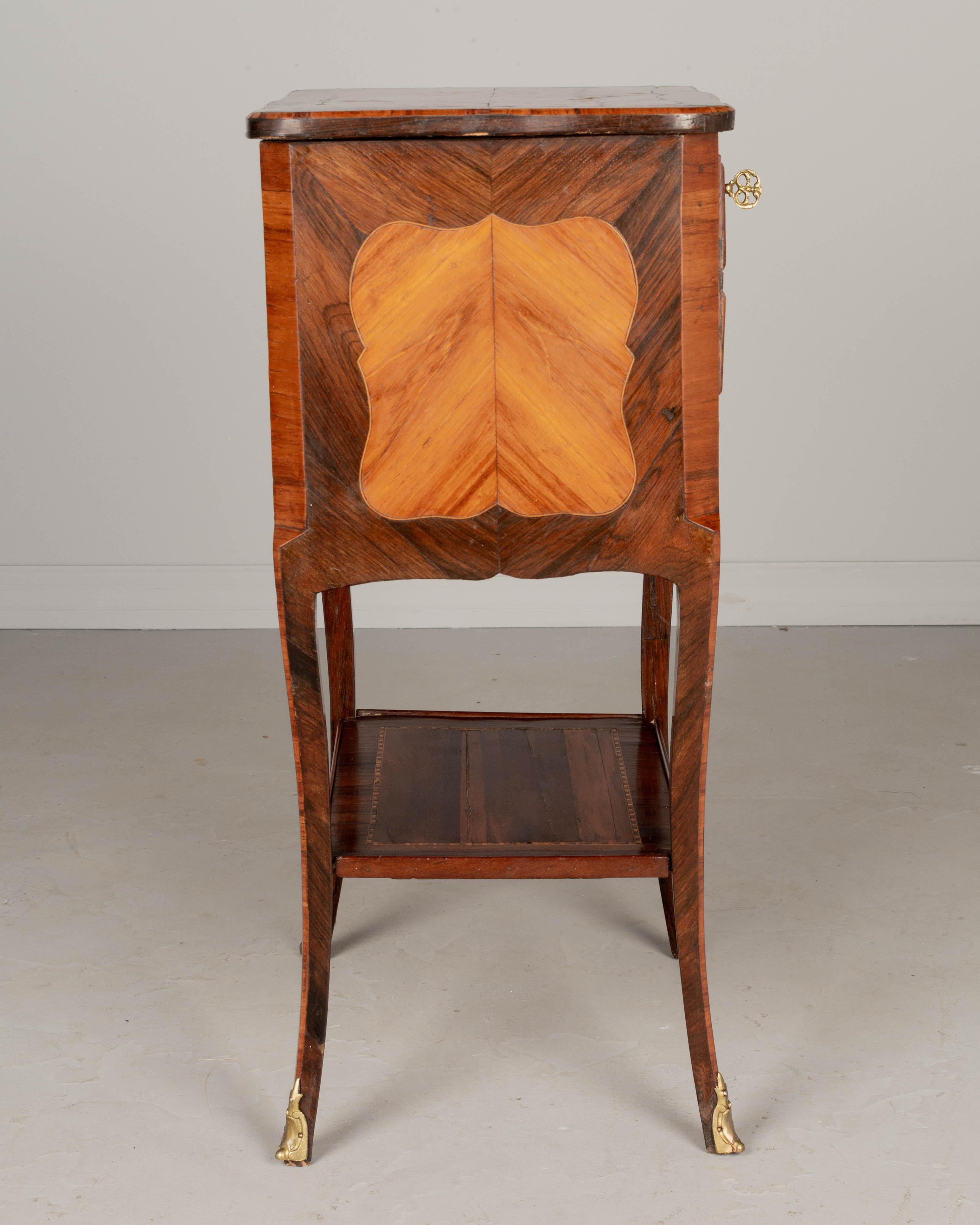 Bronze 19th Century Louis XV Style Marquetry Side Table For Sale