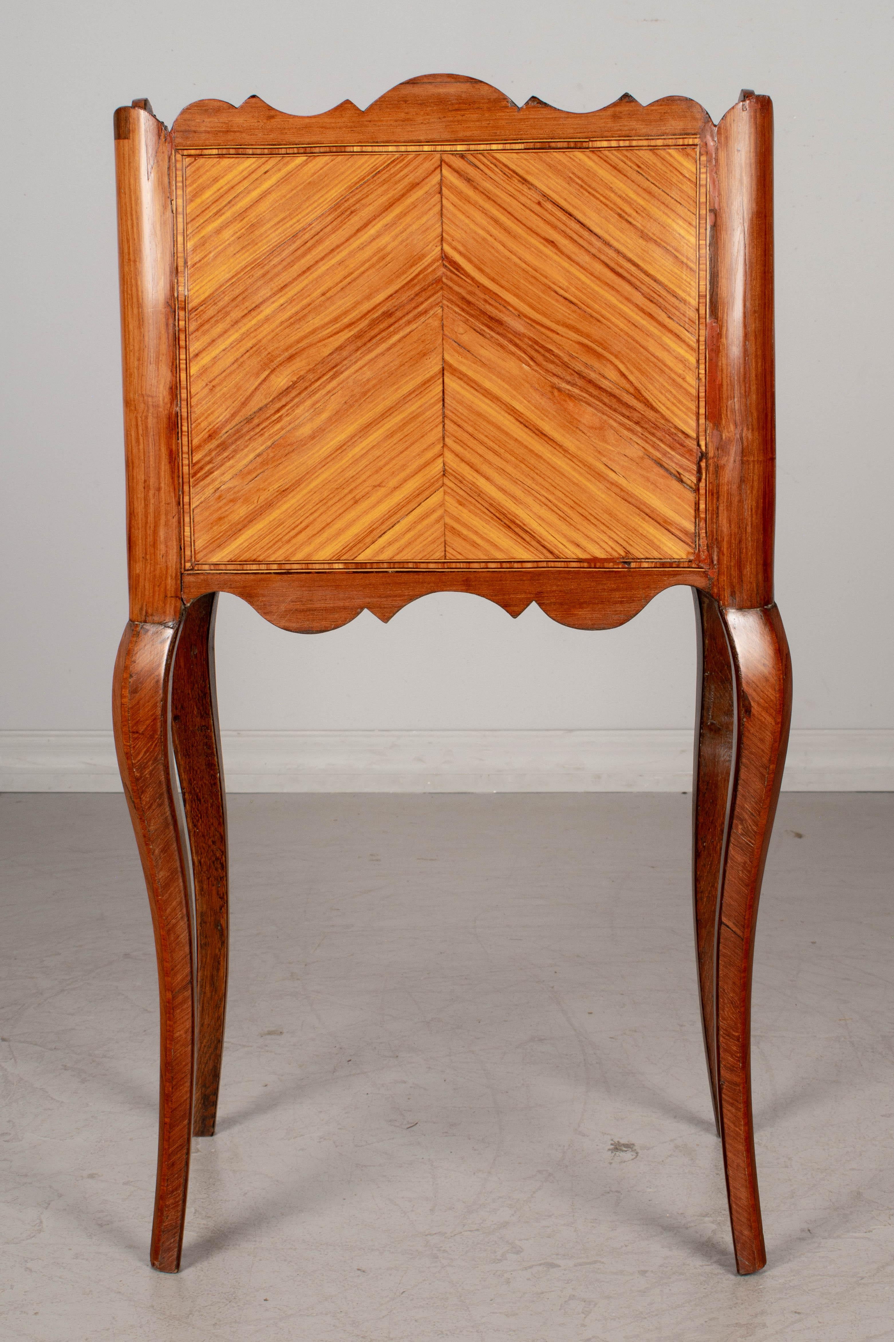 19th Century Louis XV Style Marquetry Side Table For Sale 3