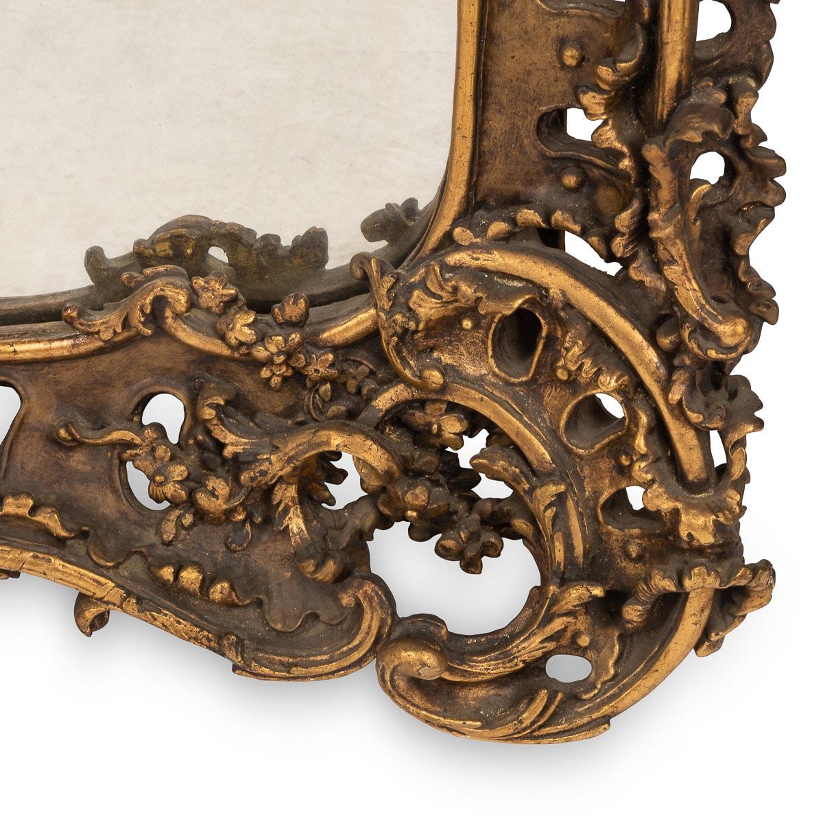 19th Century Louis XV Style Mirror With Gilt Wood Frame Surround, c.1970 For Sale 6