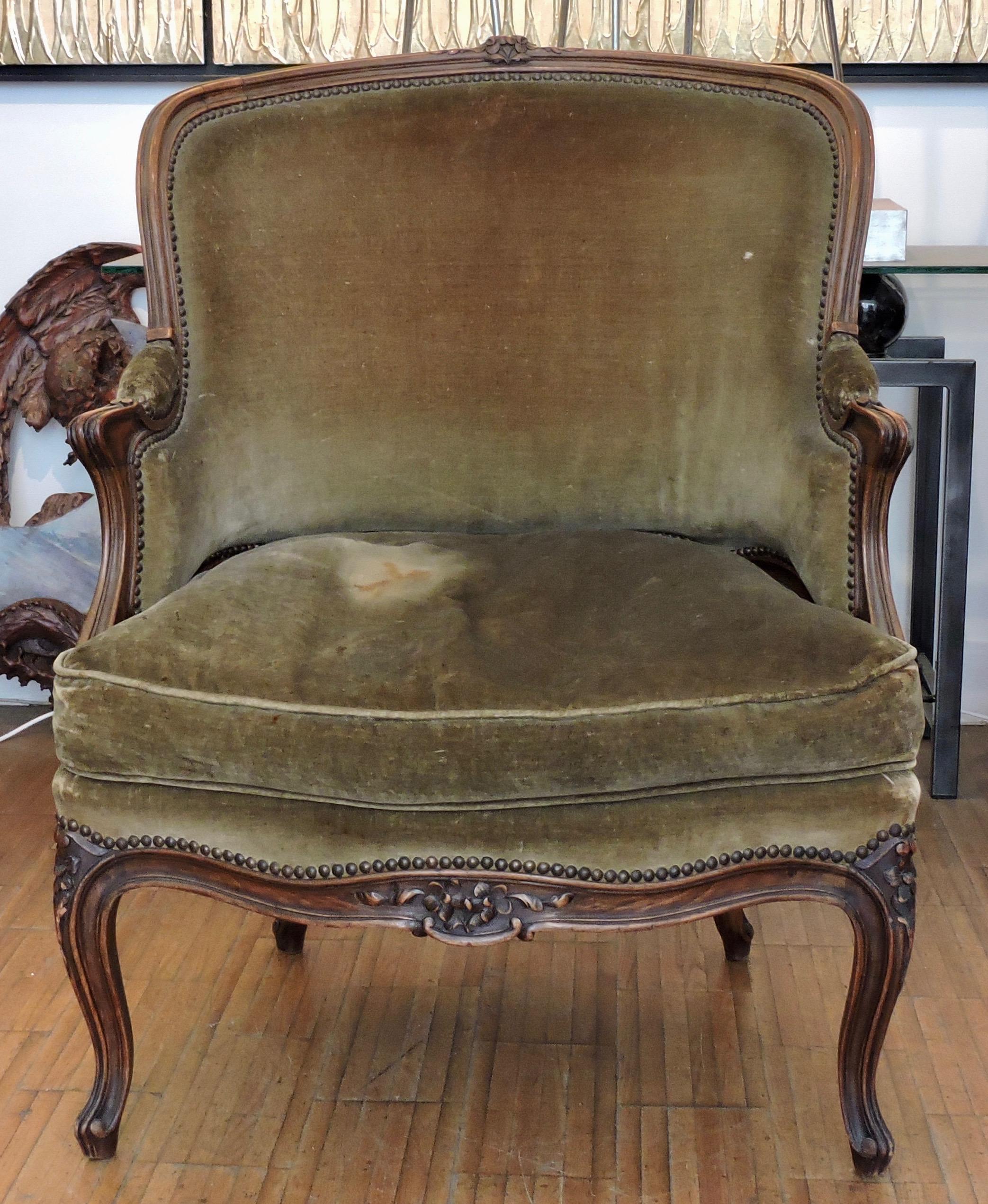 French 19th Century Louis XV Style Natural Wood Duchesse Brisée