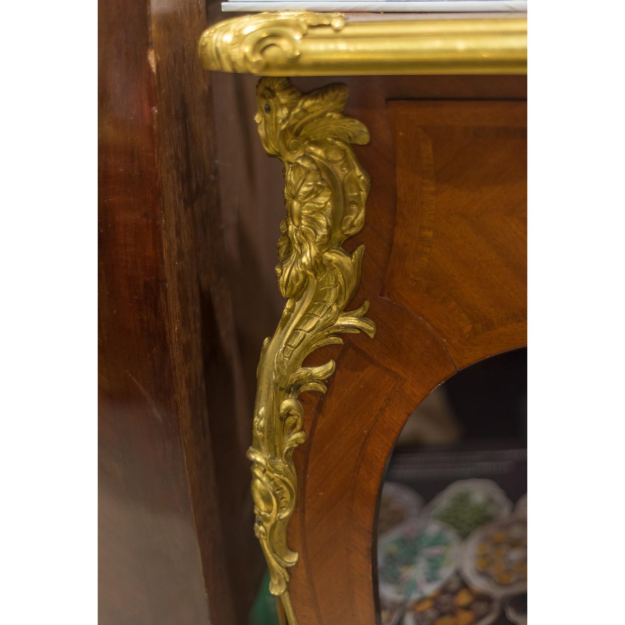 19th Century Louis XV Style Ormolu-Mounted Bureau Plat by Maison Krieger In Good Condition For Sale In New York, NY