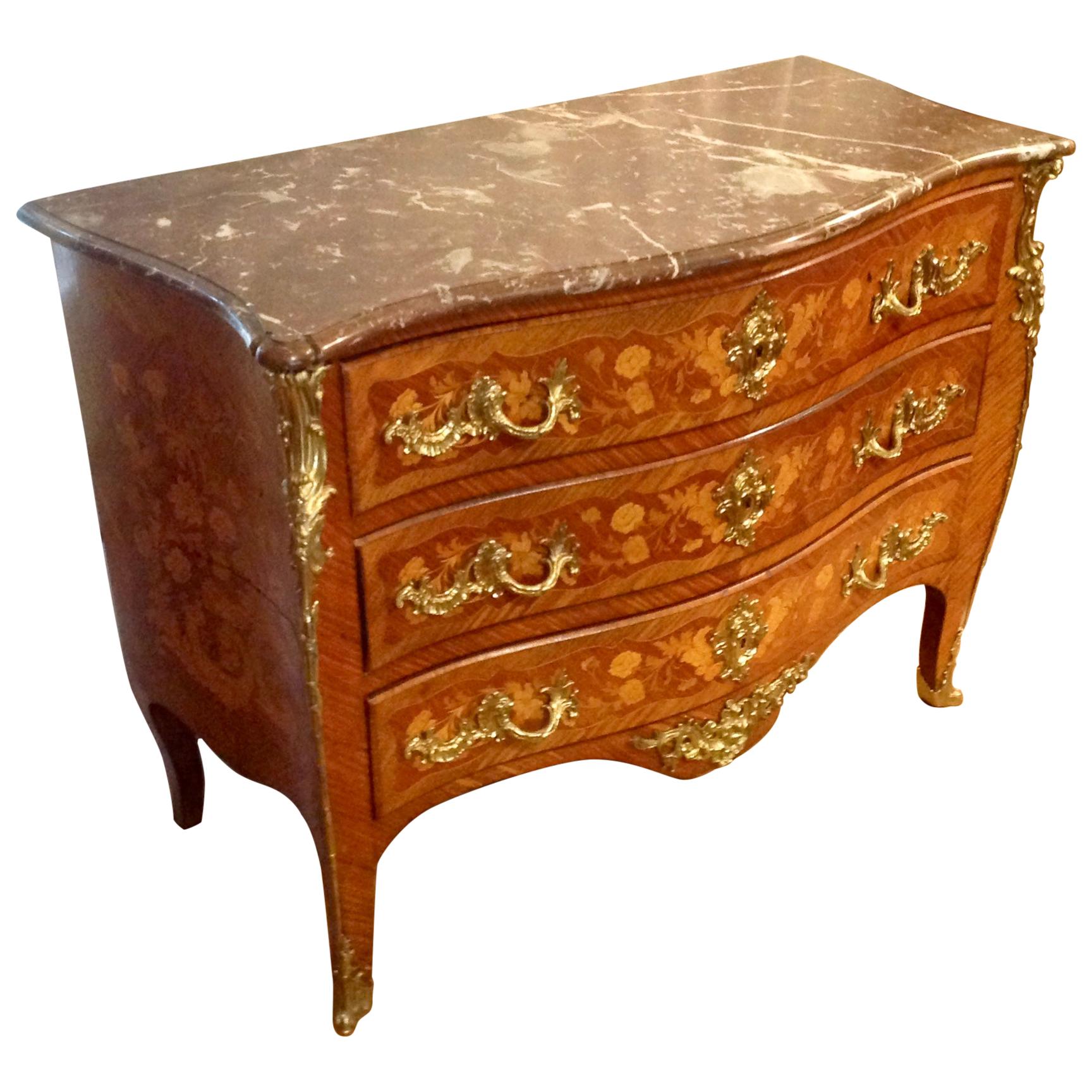 19th Century Louis XV Style Ormolu Mounted Commode