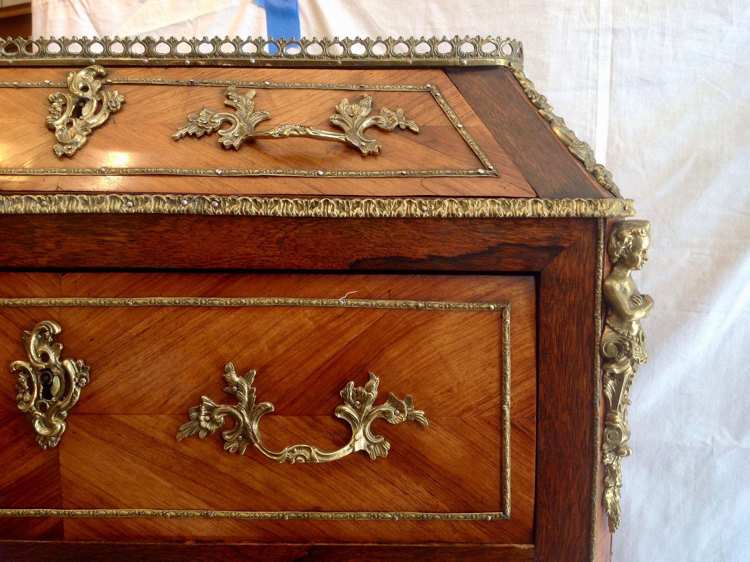 19th Century Louis XV Style Ormolu-Mounted Kingwood Lingerie Chest 6