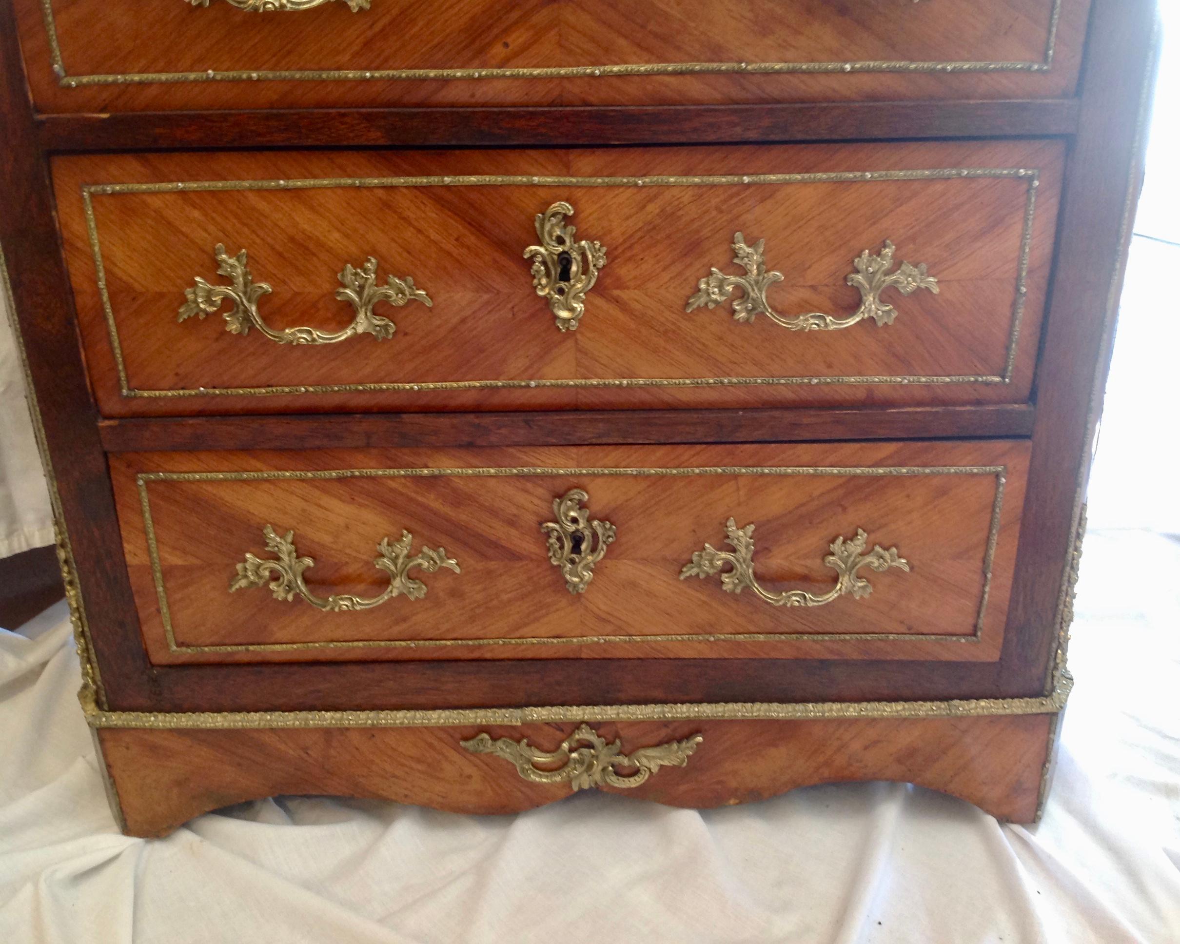19th Century Louis XV Style Ormolu-Mounted Kingwood Lingerie Chest 7