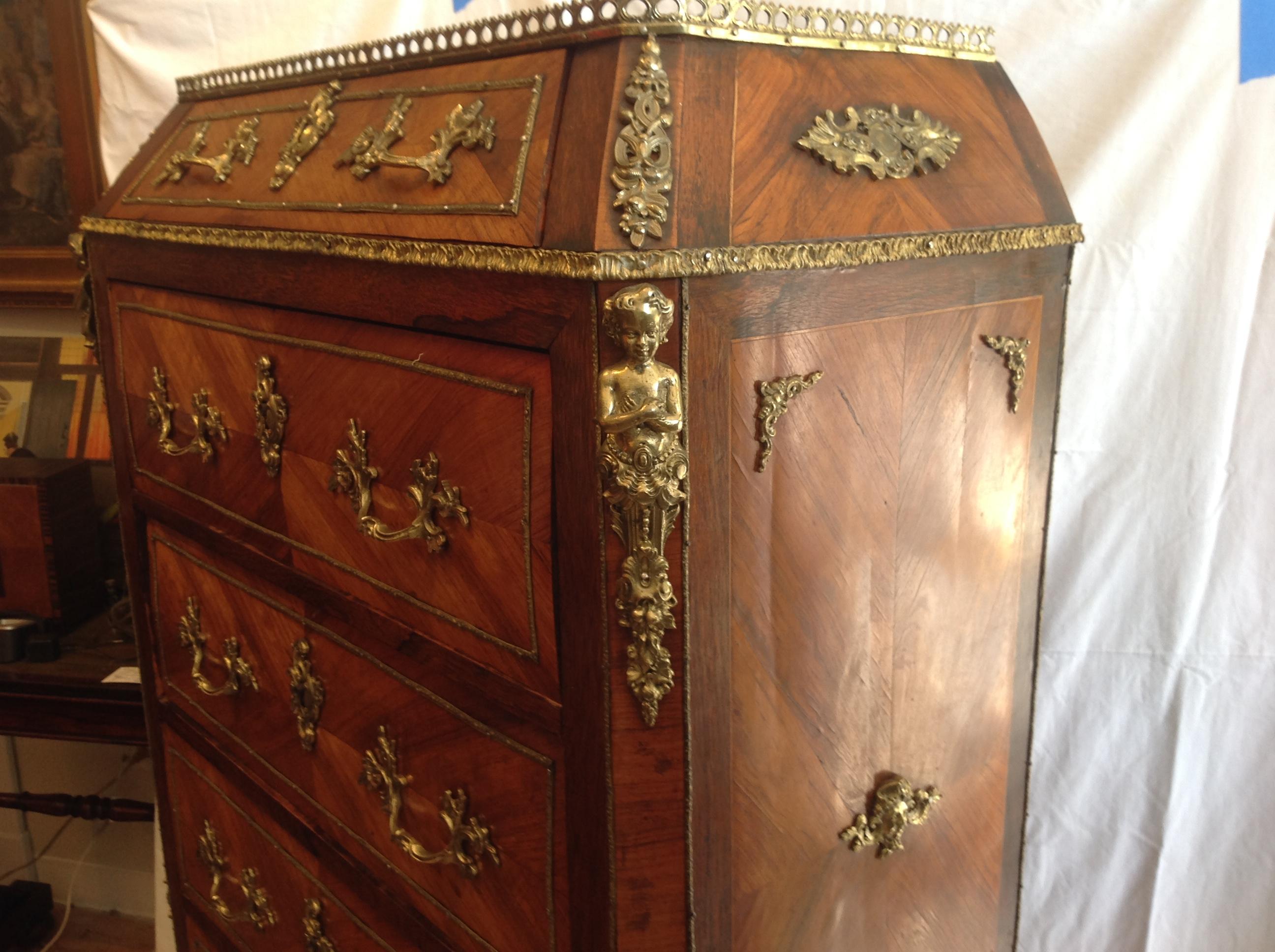 19th Century Louis XV Style Ormolu-Mounted Kingwood Lingerie Chest 8