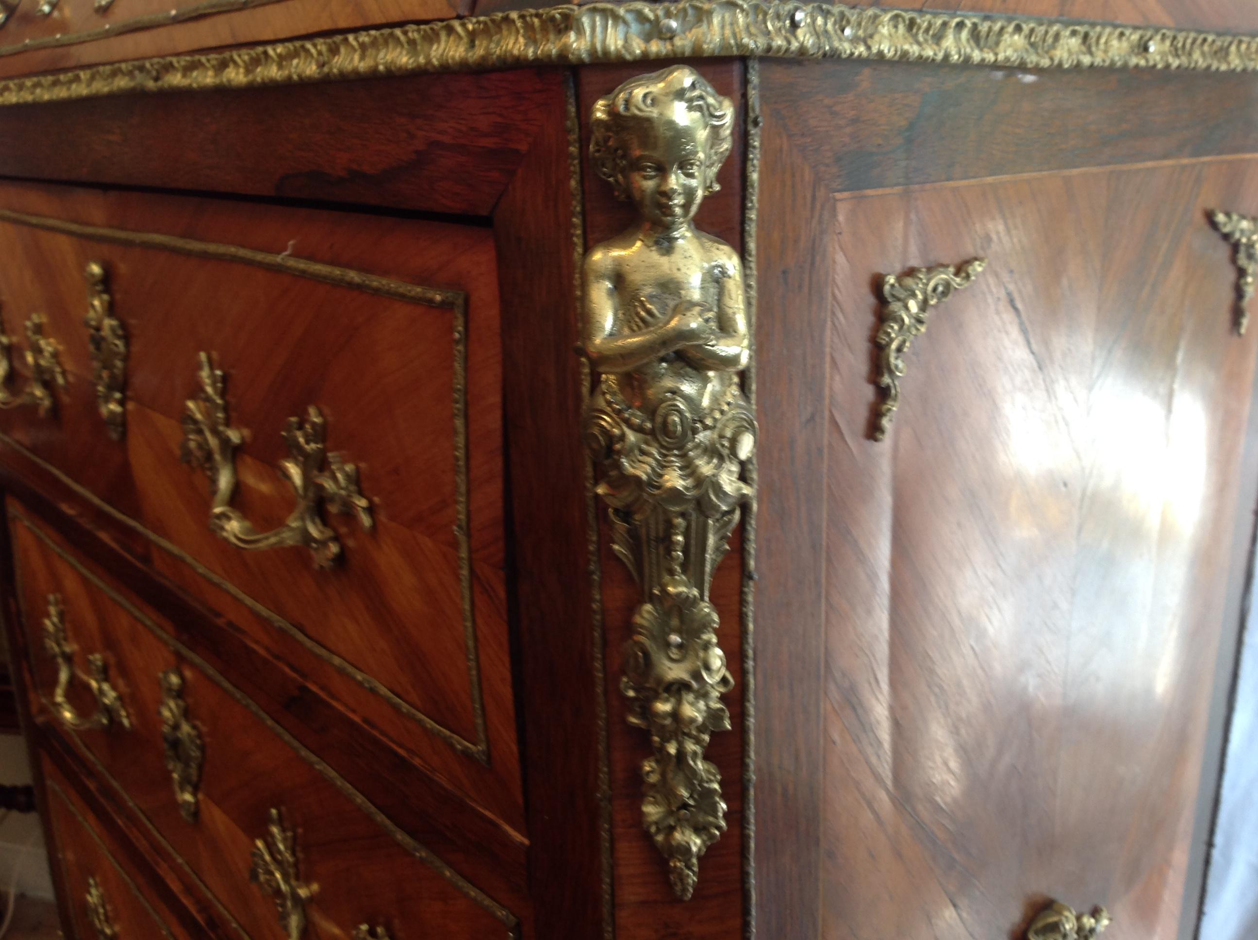 19th Century Louis XV Style Ormolu-Mounted Kingwood Lingerie Chest 9