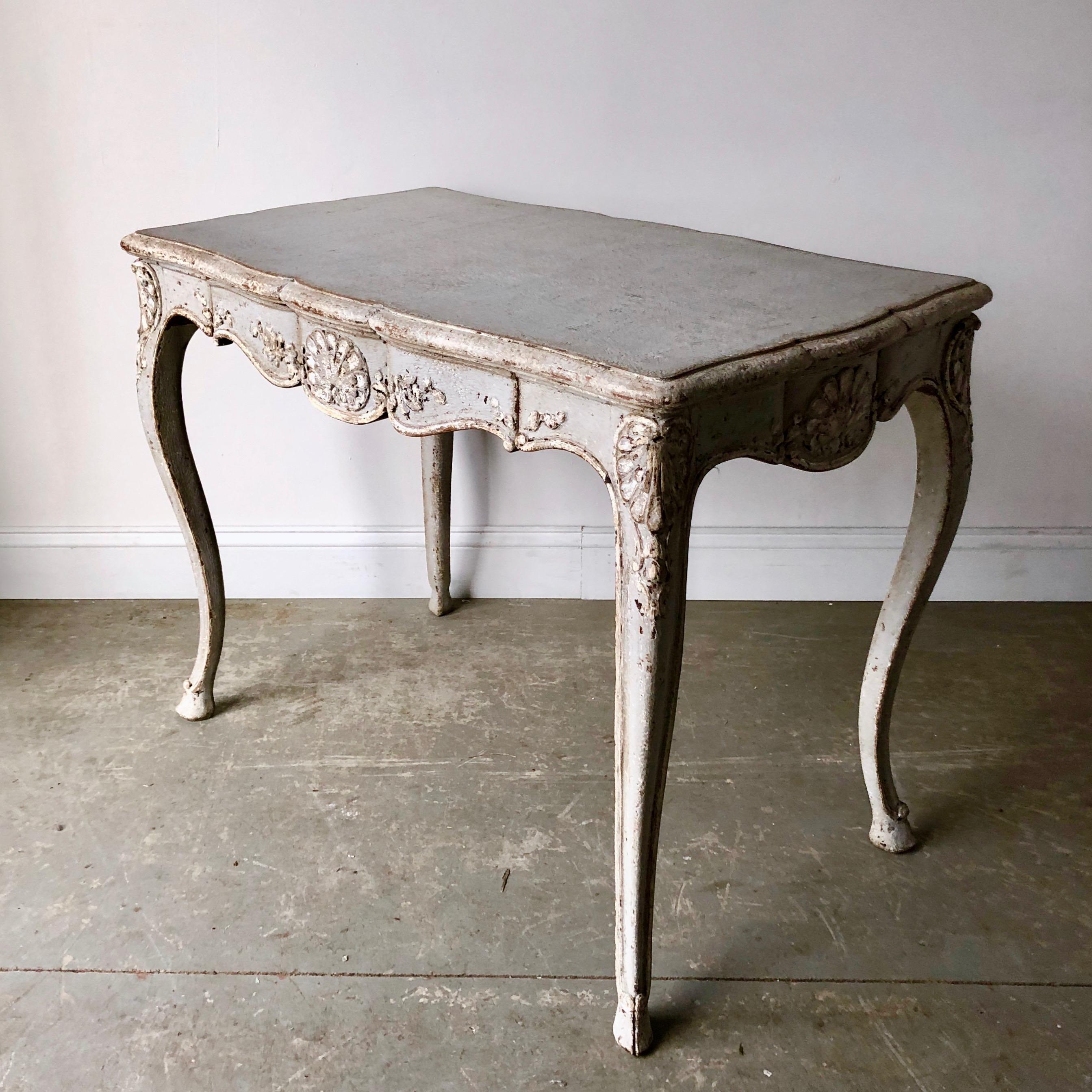 French 19th Century Louis XV Style Painted Centre Table with Drawer