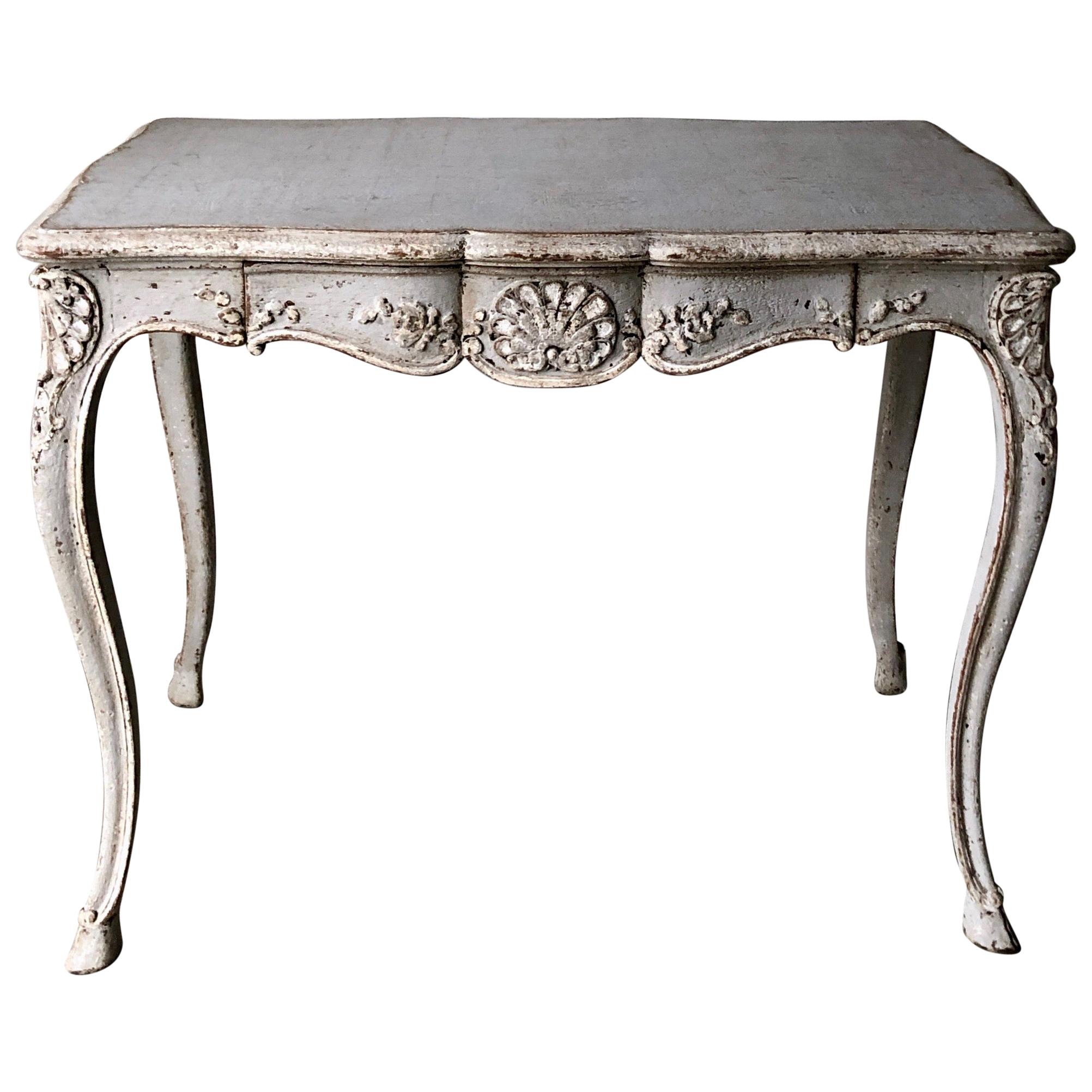 19th Century Louis XV Style Painted Centre Table with Drawer