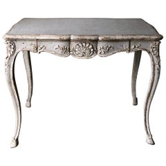 19th Century Louis XV Style Painted Centre Table with Drawer
