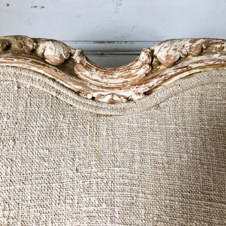 19th Century Louis XV Style Painted French Bergère at 1stDibs