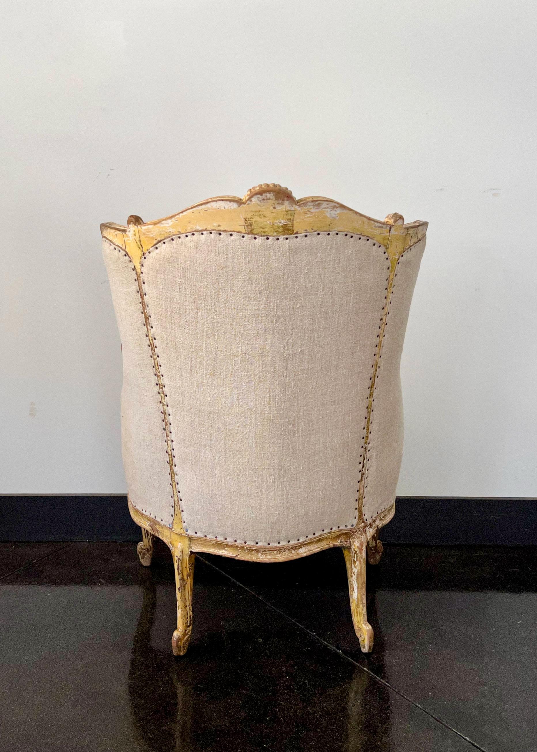 19th Century Louis XV Style Painted French Bergère In Good Condition For Sale In Charleston, SC