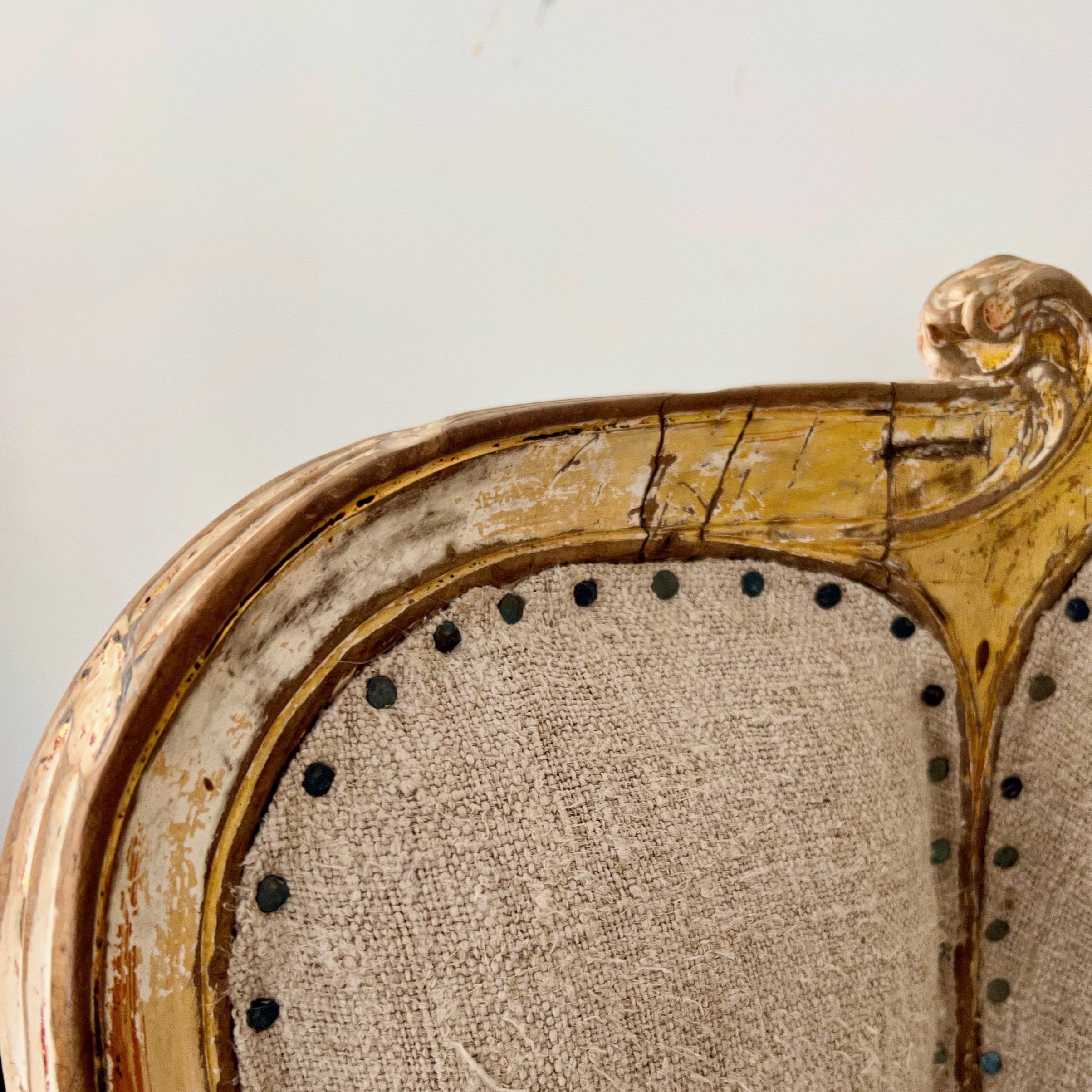 19th Century Louis XV Style Painted French Bergère For Sale 1