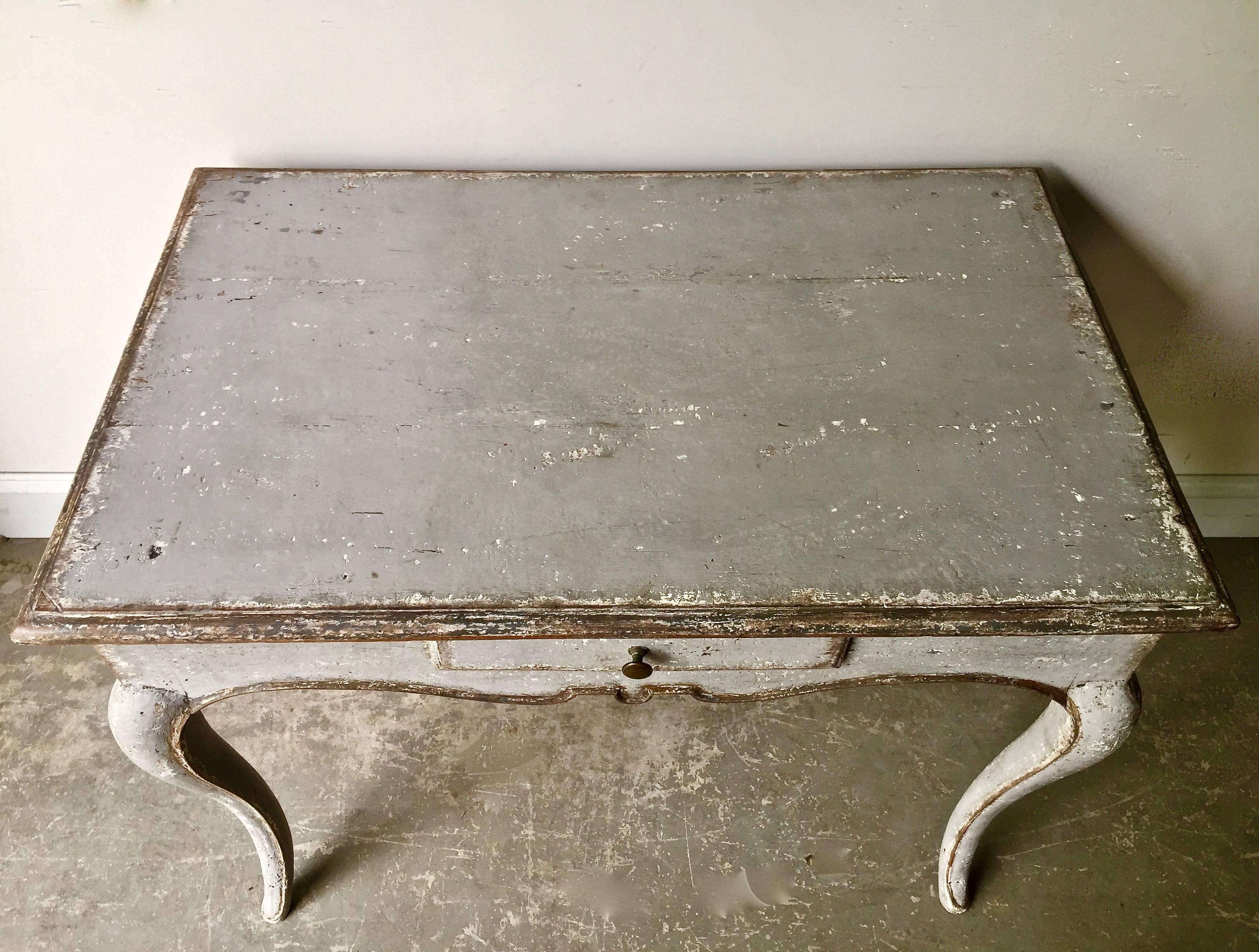 Hand-Crafted 19th Century Louis XV Style Painted Small Table