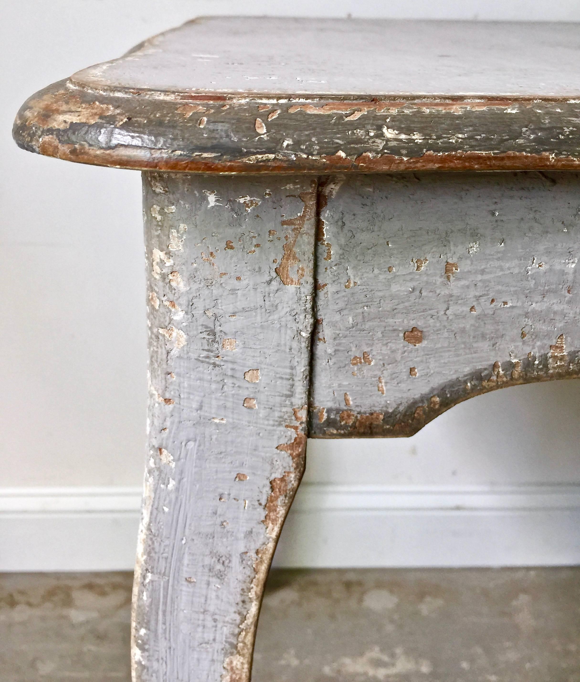 Oak 19th Century Louis XV Style Painted Small Table/Desk