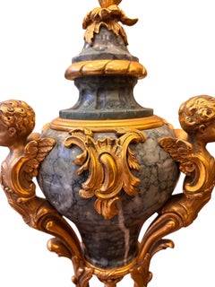 19th Century – Louis XV Style – Pair of Marble and Gilt Bronze Cassolettes