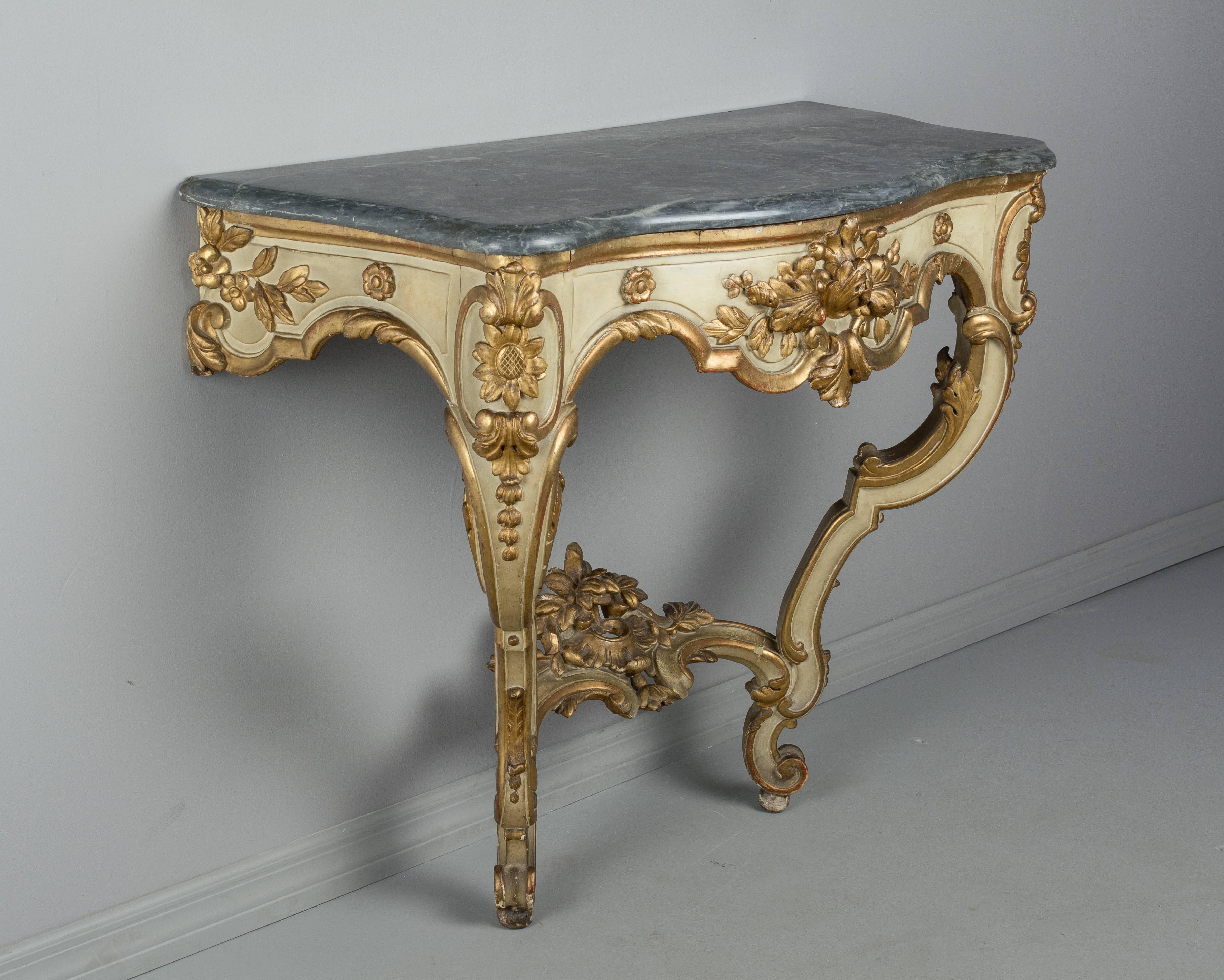 French 19th Century Louis XV Style Parcel-Gilt Console