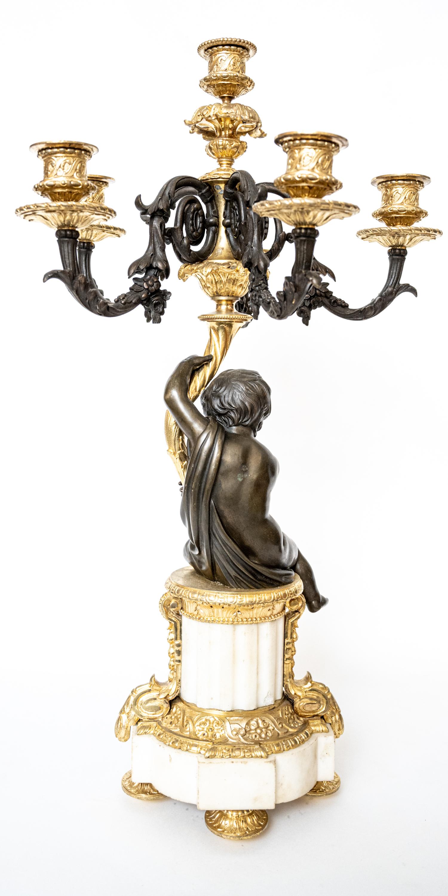 19th Century Louis XV Style Putto Candelabra 2