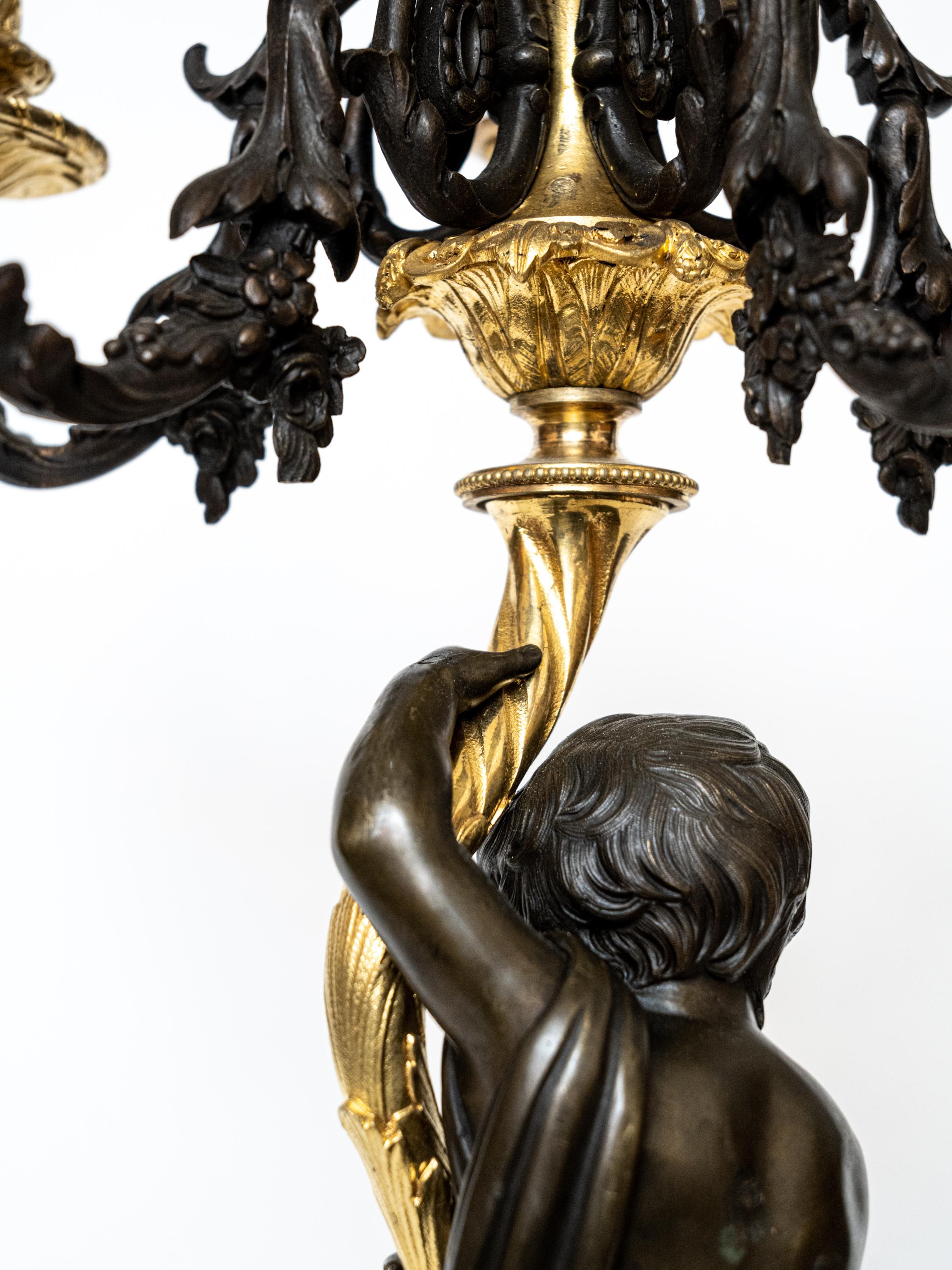 19th Century Louis XV Style Putto Candelabra 4