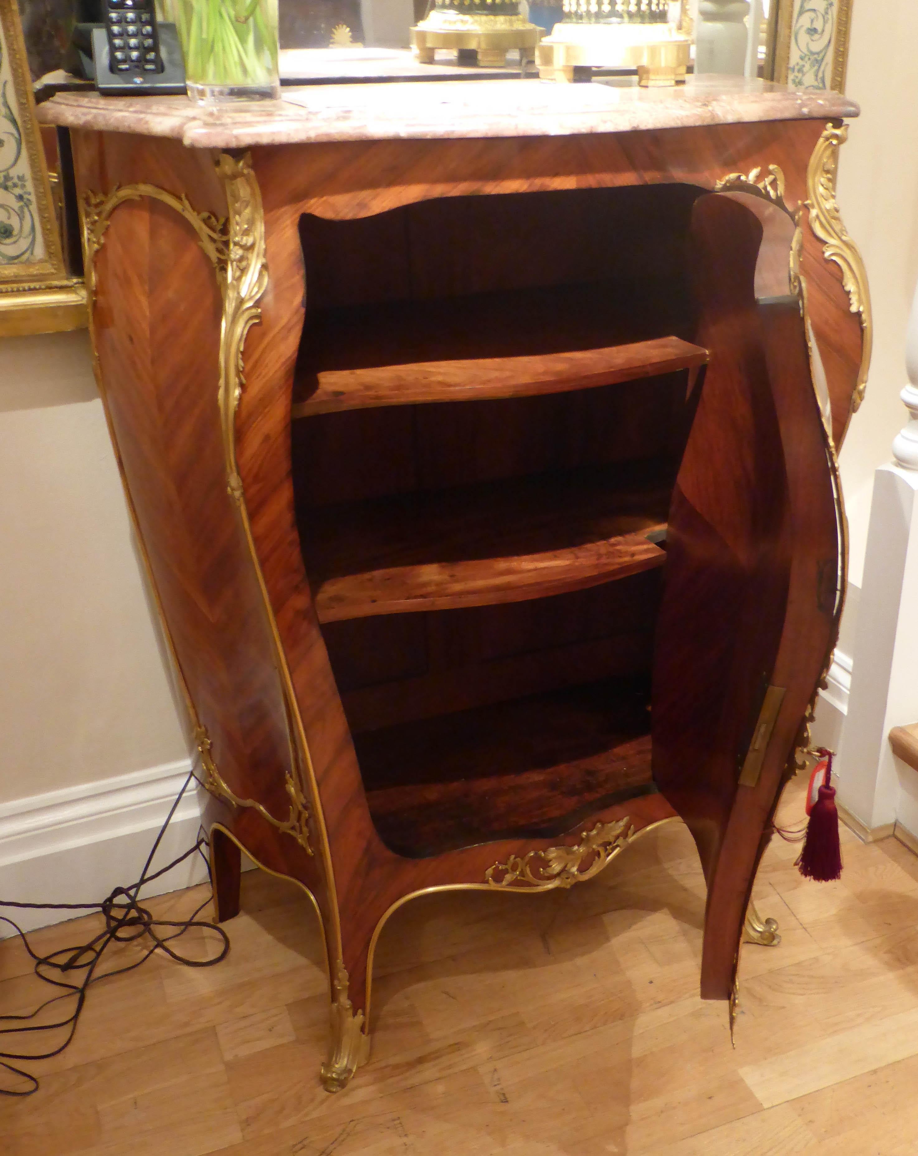 French 19th Century Louis XV Style Side Cabinet in the Manner of J-E Zwiener For Sale