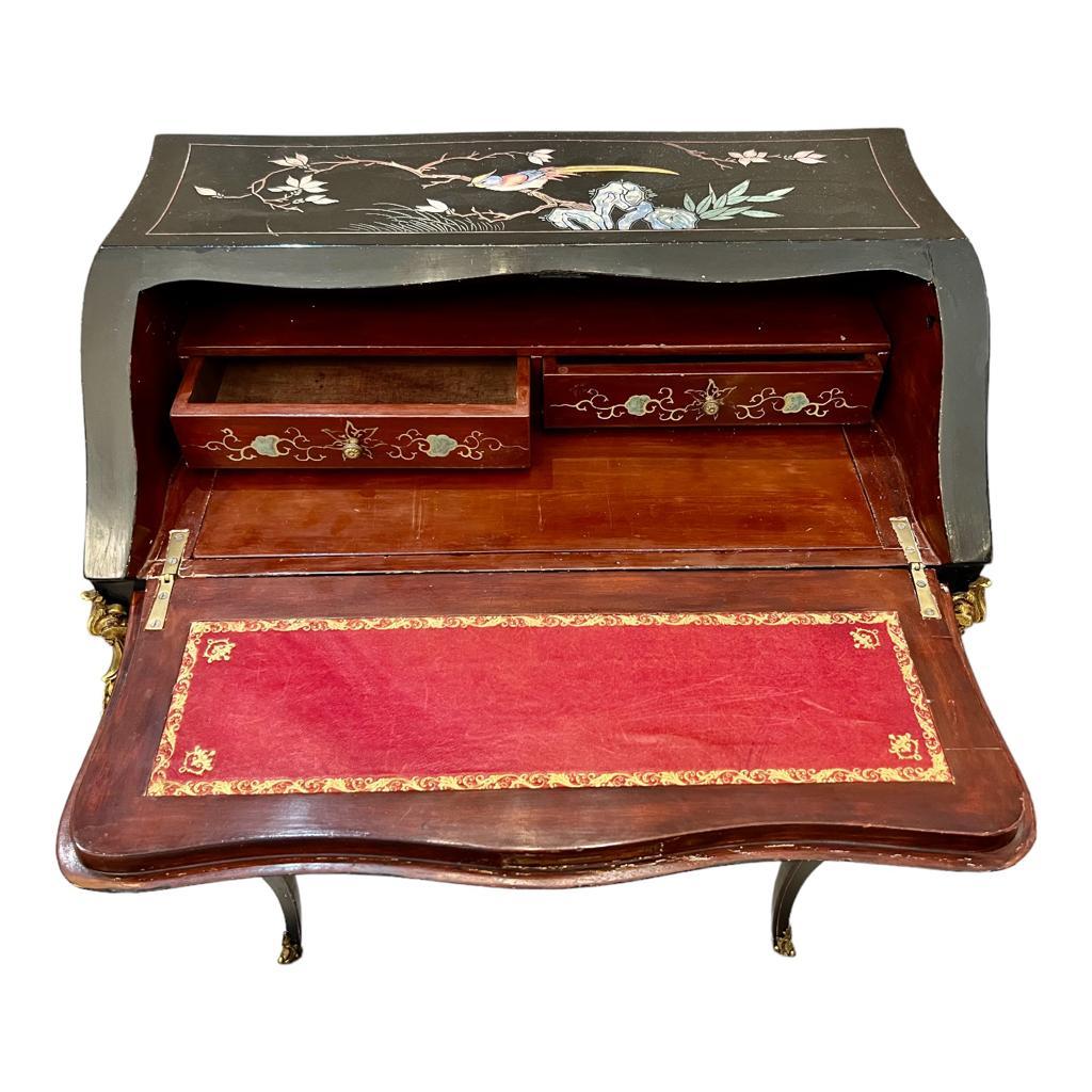 19th Century Louis XV Style Slant Front Desk in Coromandel Lacquer  1