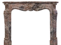 19th Century Louis XV Style Soft Rouge Marble Fireplace Surround