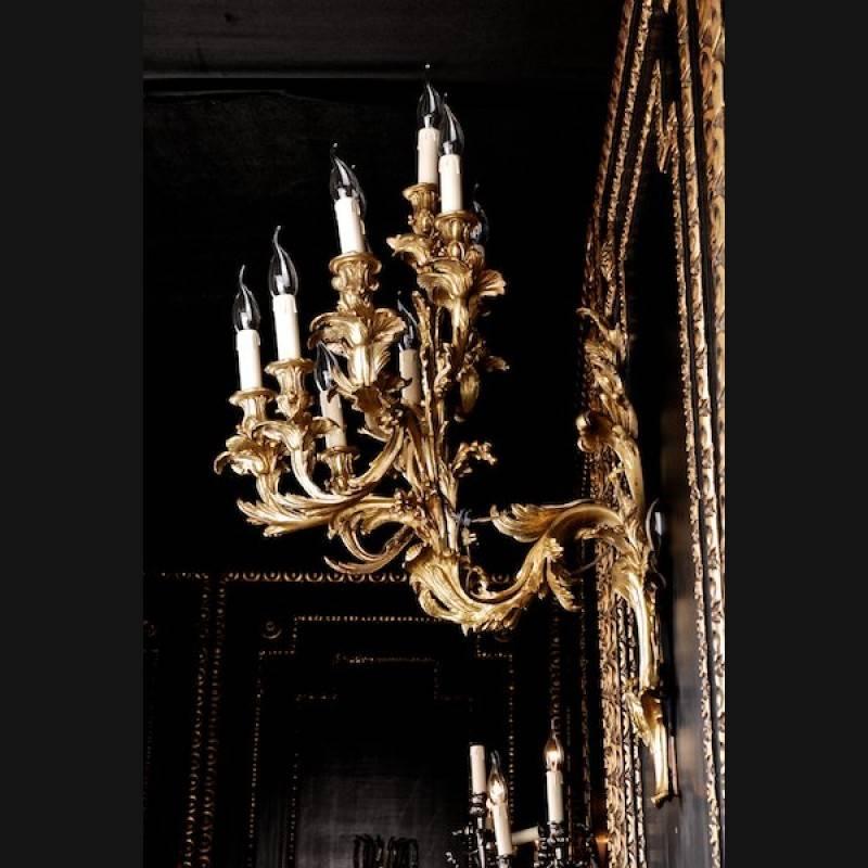 Zehnarmige Luminaire-Wandleuchte im Stil Louis XV des 19. Jahrhunderts (Französisch) im Angebot