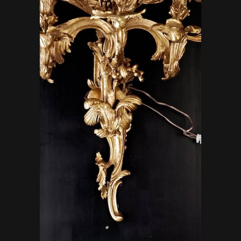 Zehnarmige Luminaire-Wandleuchte im Stil Louis XV des 19. Jahrhunderts im Angebot 2