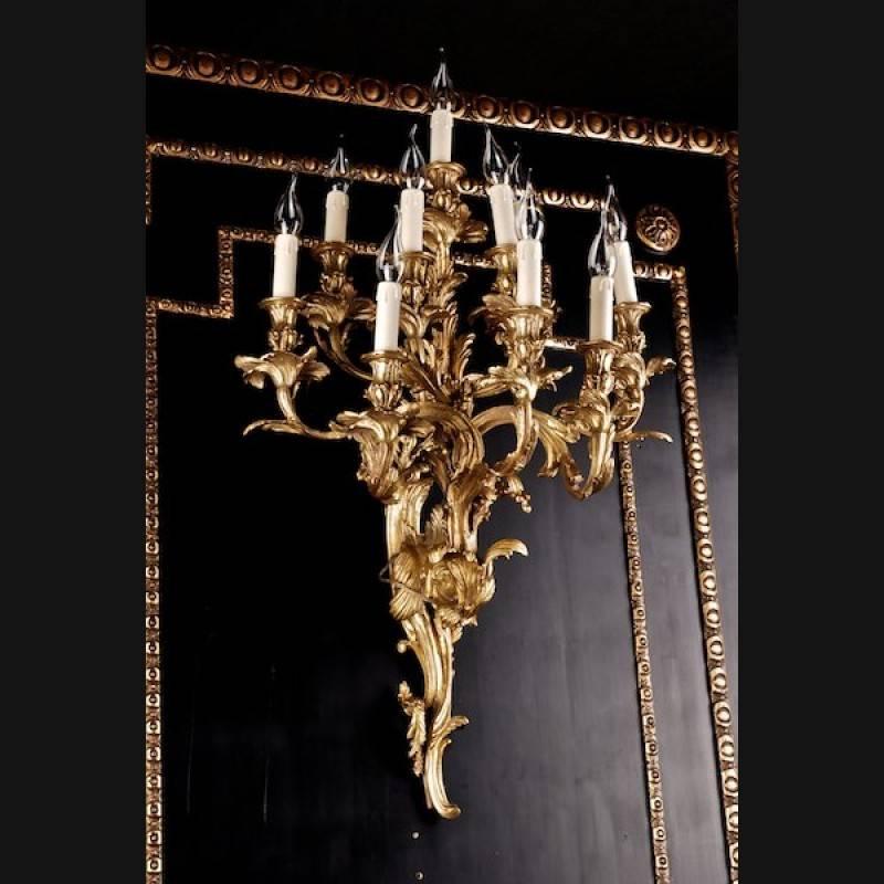 Zehnarmige Luminaire-Wandleuchte im Stil Louis XV des 19. Jahrhunderts im Angebot 3