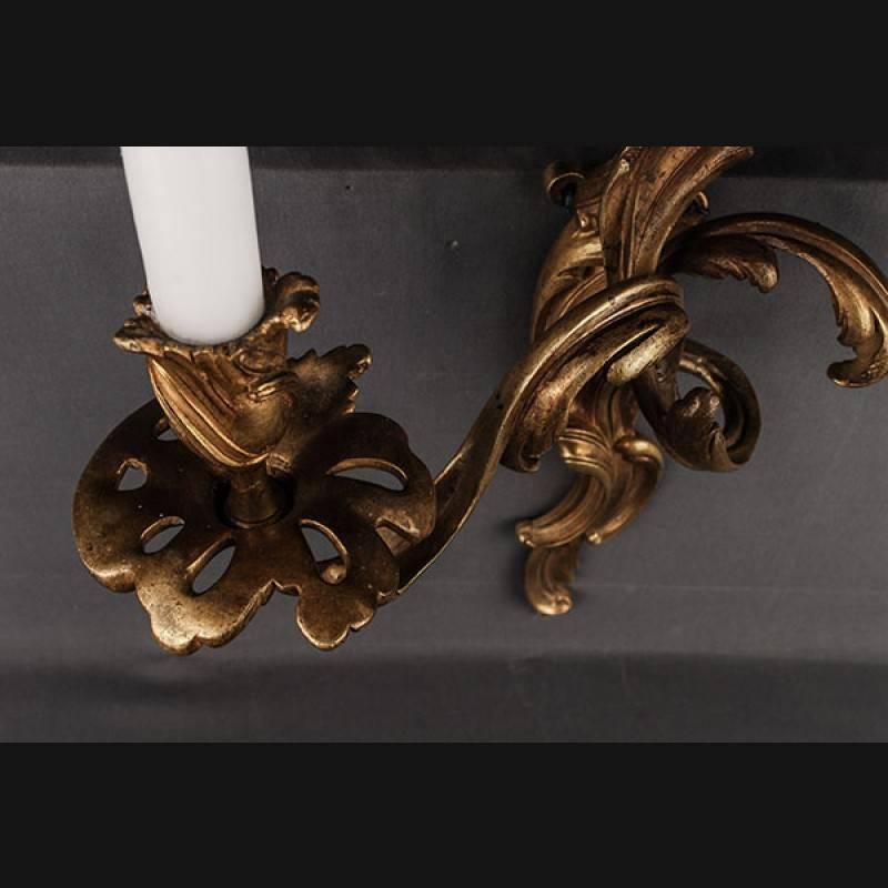French 19th Century, Louis XV Style Three-Lighted Luminary Wall Light For Sale